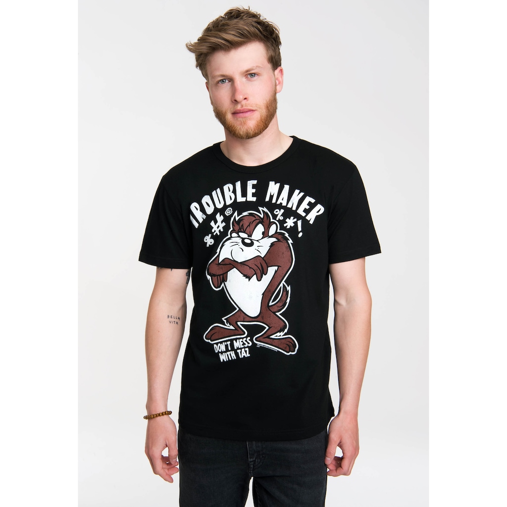 LOGOSHIRT T-Shirt »Tasmanischer Teufel - Looney Tunes«, mit tollem Frontprint