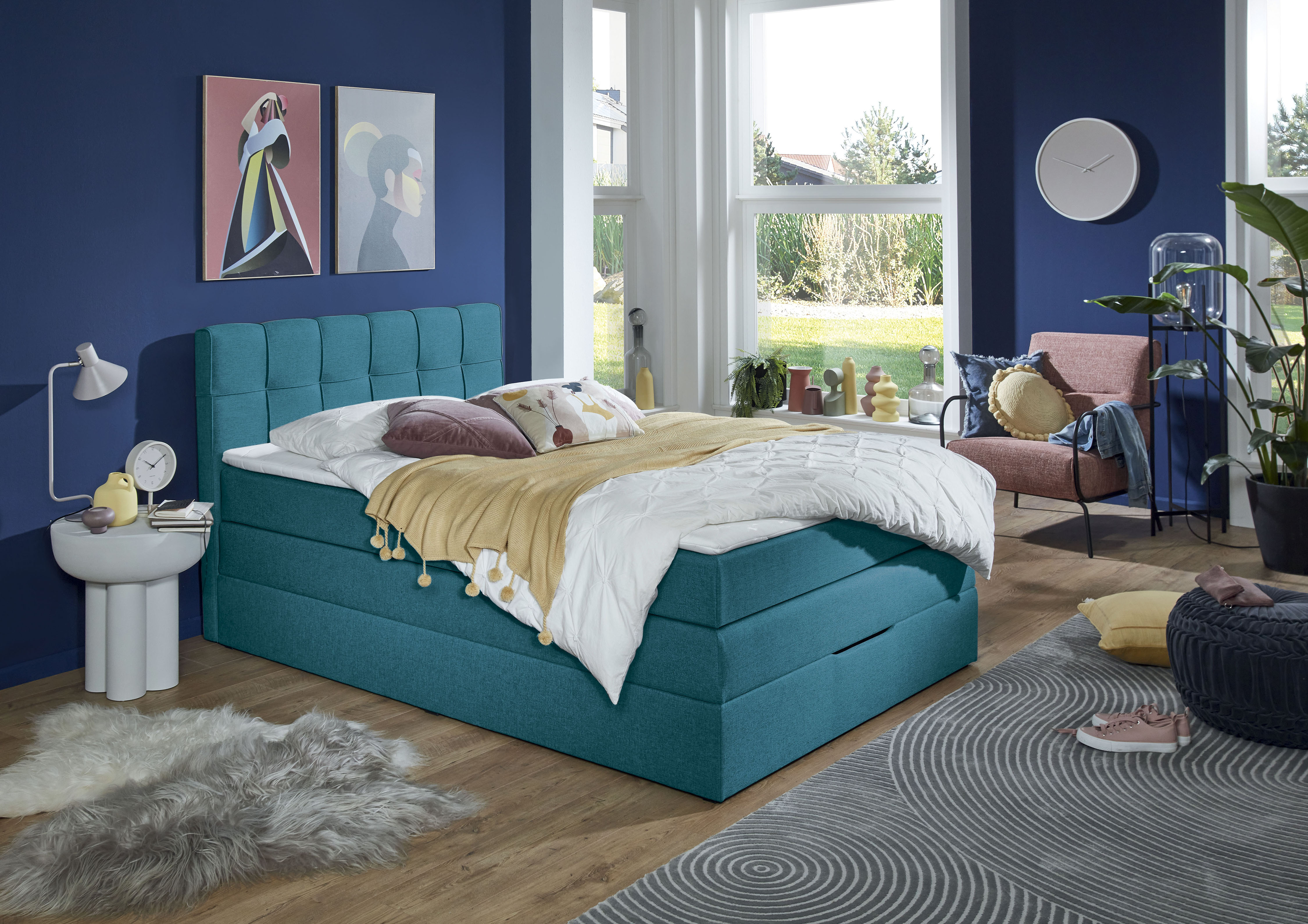 Home affaire Boxspringbett "Fornoli" inkl. Topper und Bettkasten, H3 in zwei Matratzenarten