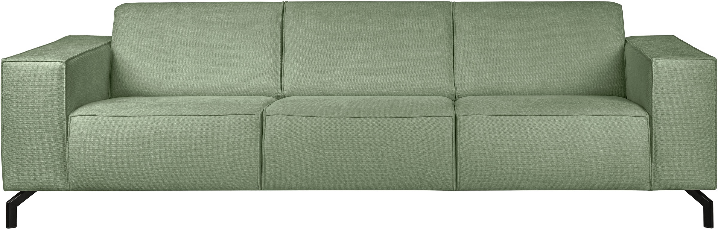 Thumbnail - Home affaire 3-Sitzer "Lorcan 257 cm, weiches Sitzgefühl" mit schwarzen Metallfüßen, Lederoptik und in weichem Strukturs...