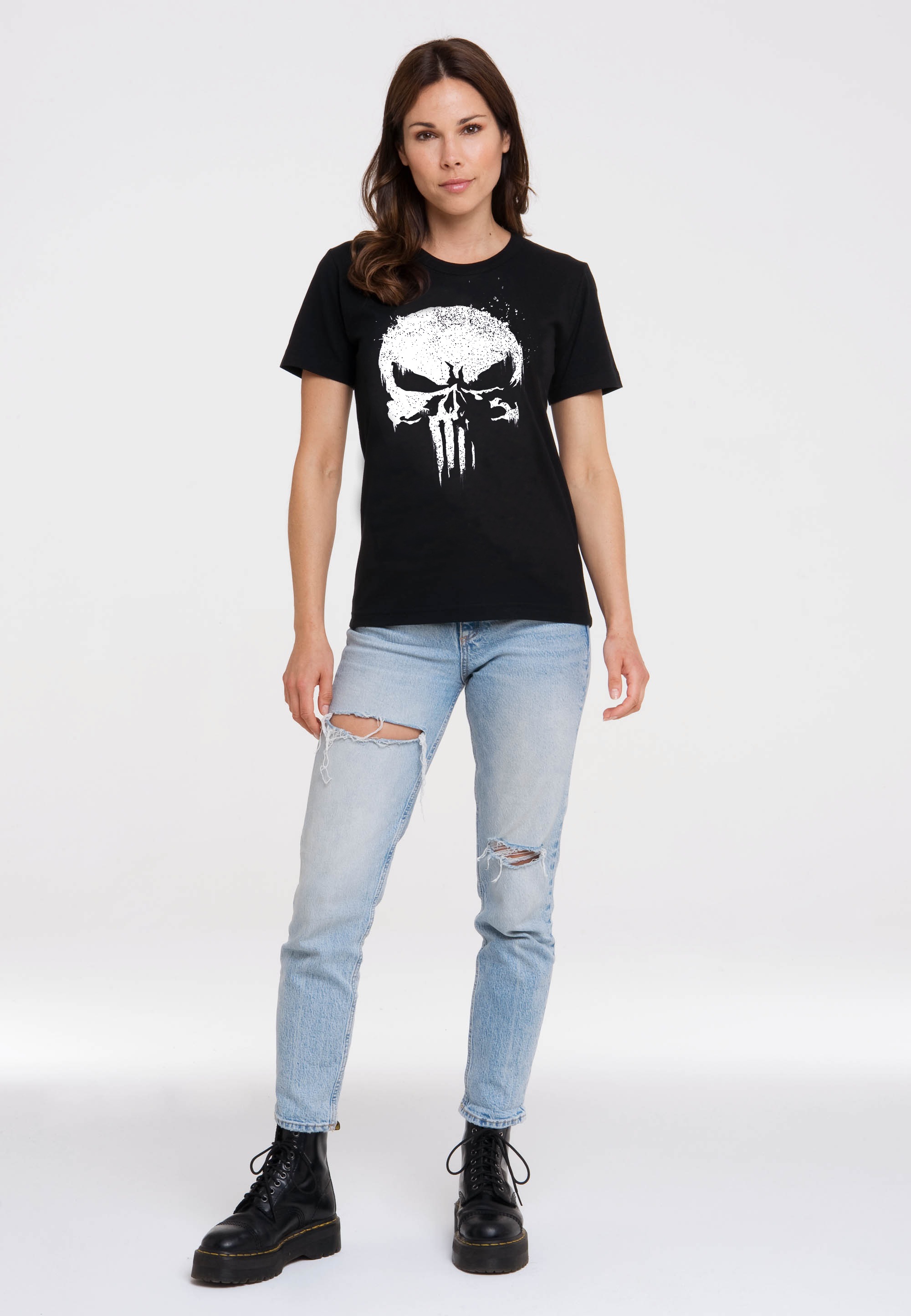 LOGOSHIRT T-Shirt »Marvel - Punisher TV Skull«, mit lizenziertem Print