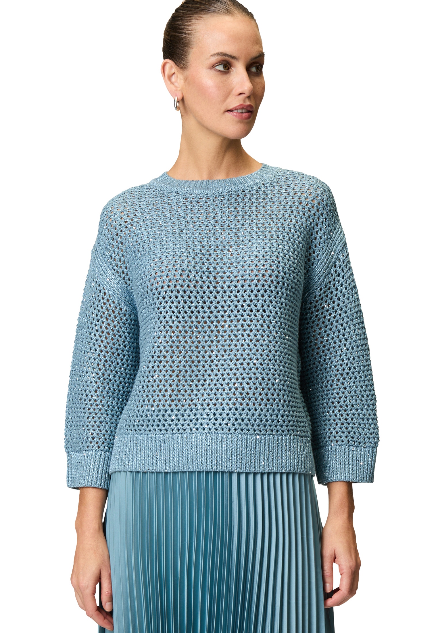Zero Strickpullover »zero Grobstrickpullover mit Glitzer«, (1 tlg.), weiteres Detail