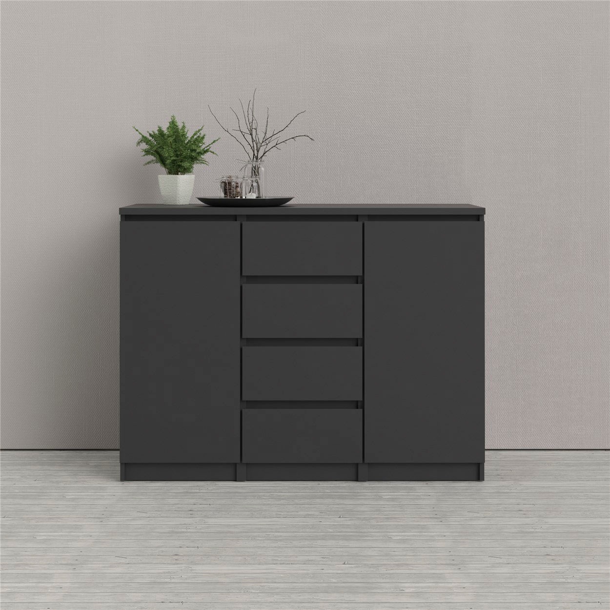 INOSIGN Kommode "Naia, Sideboard, 4 Schubladen, 2 Türen, Aufbewahrung, grif günstig online kaufen