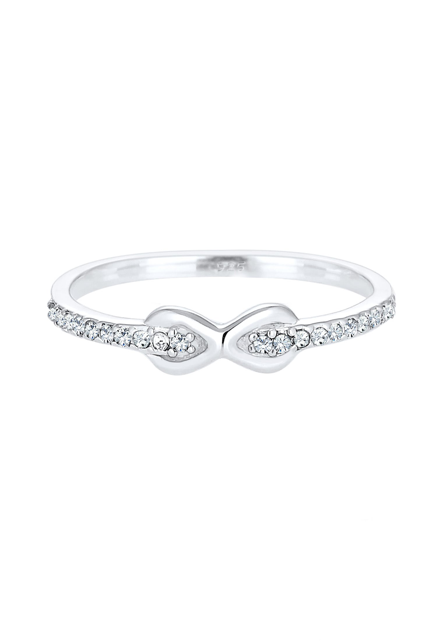 Elli Fingerring »Infinity Glas Kristalle Weiß 925 Sterling Silber«