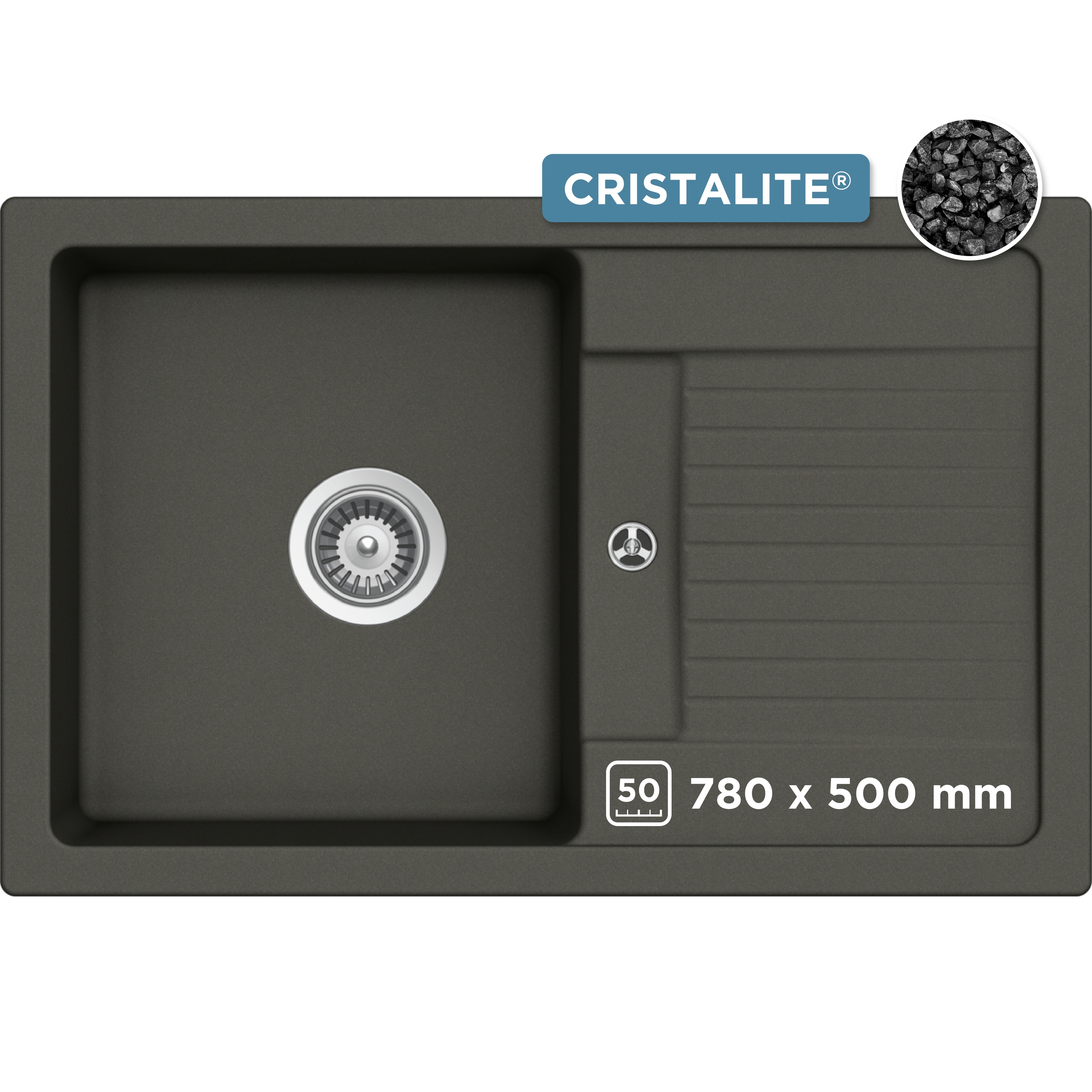 Schock Granitspüle "Lima D-100S" 78/50 cm, Auflagespüle