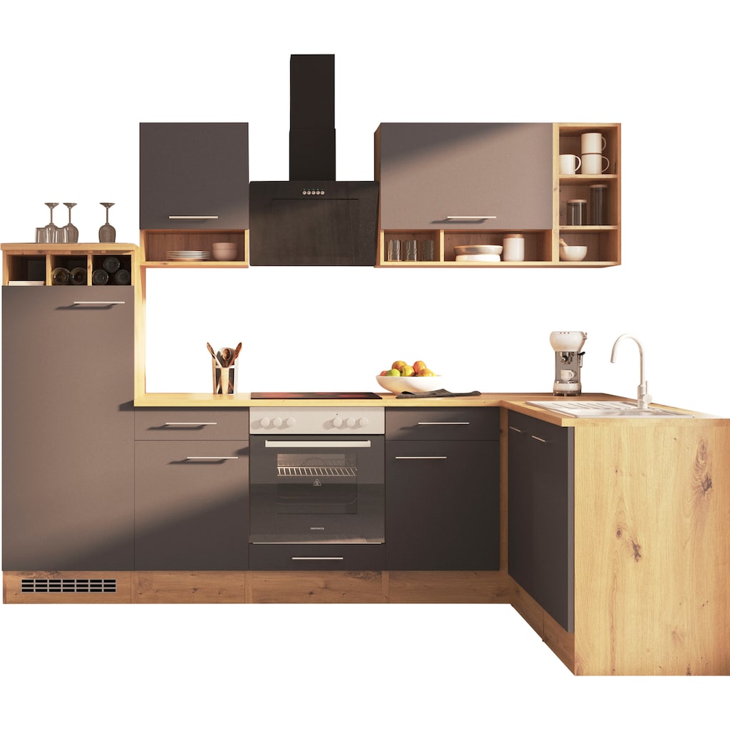 RESPEKTA Küche »Hilde«, Breite 280 cm, wechselseitig aufbaubar