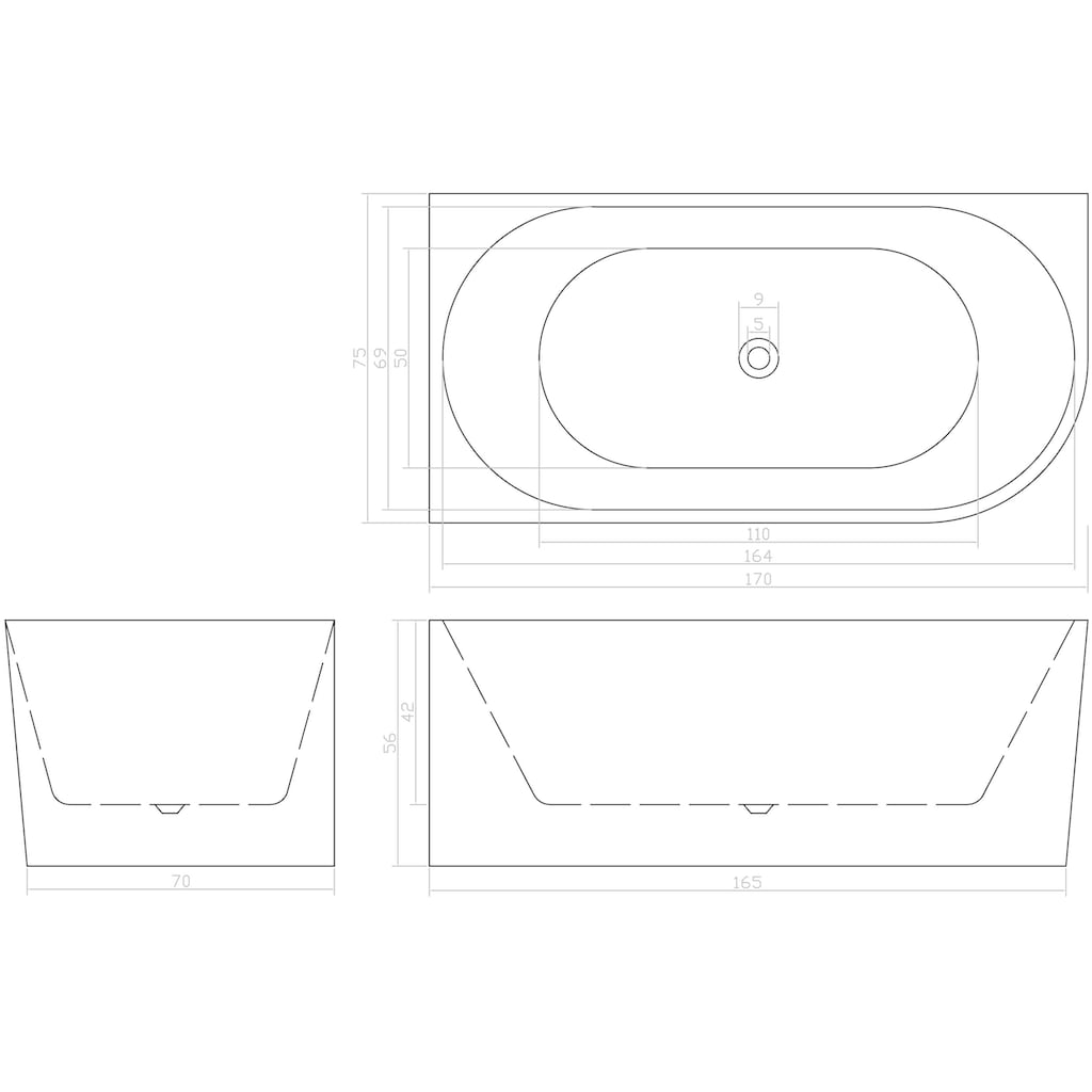 Sanotechnik Badewanne »PORTO«