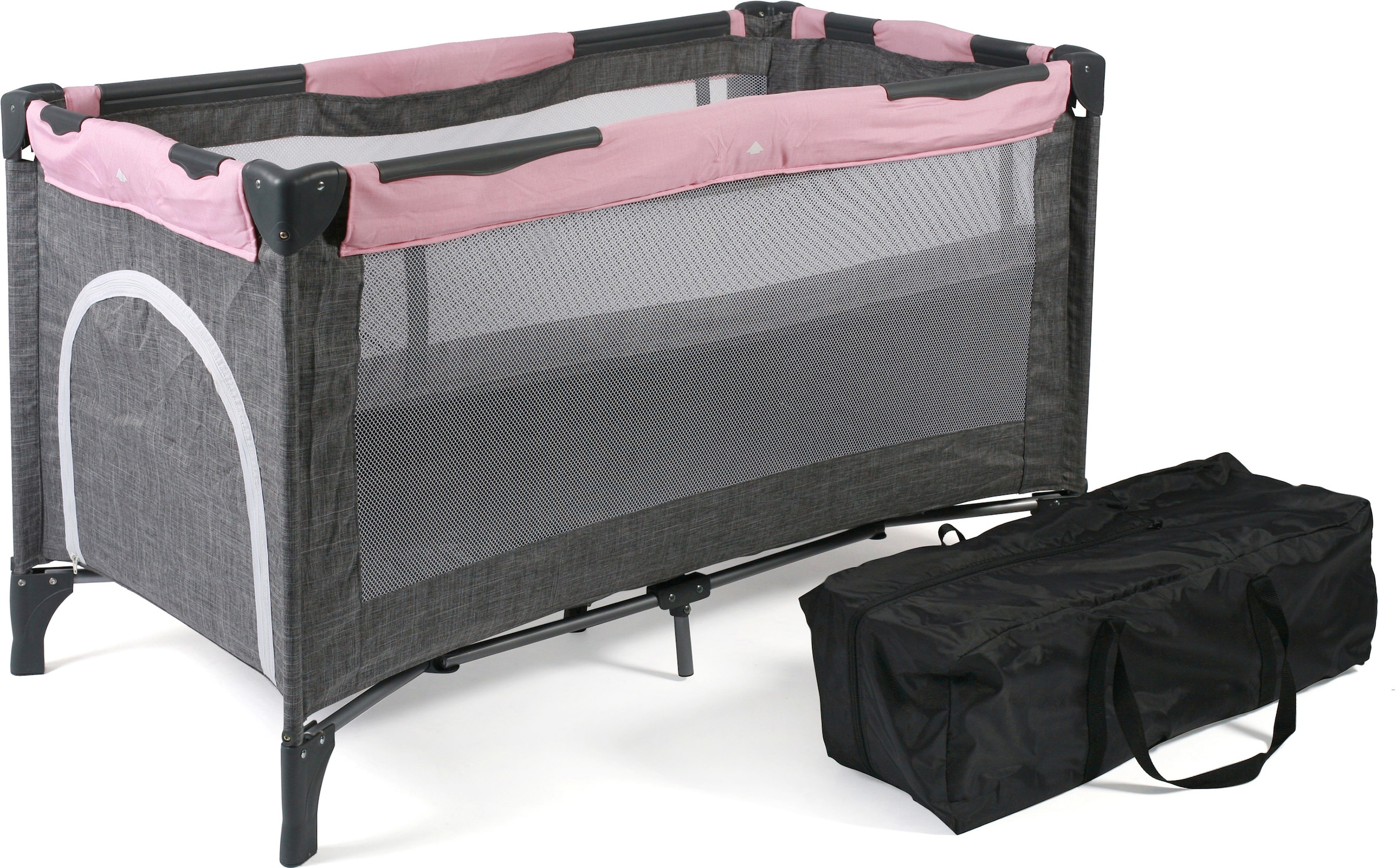 CHIC4BABY Baby-Reisebett »Luxus Melange Rosa« ir...