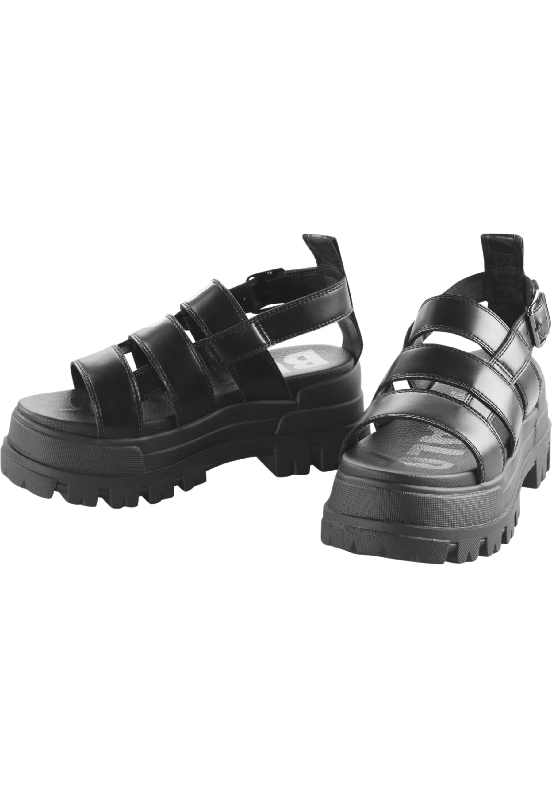 Sandale BUFFALO "Buffalo Damen Buffalo Aspha Fsh Ot Vegan Box", Damen, Gr. 41, schwarz, Kunstfaser, unifarben, Schuhe Sandale 2