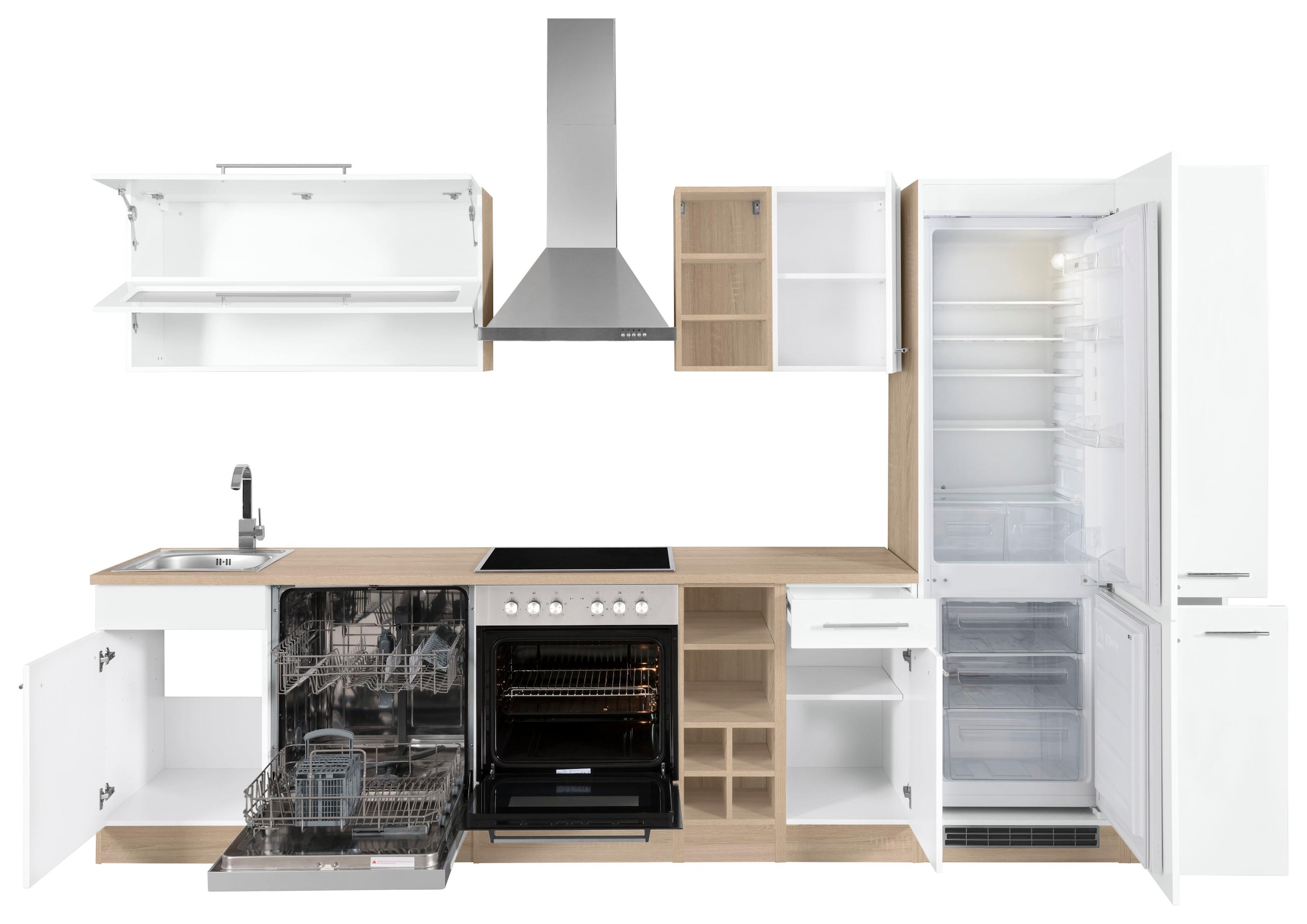 KOCHSTATION Küchenzeile »KS-Eton«, mit E-Geräten, Breite 330 cm