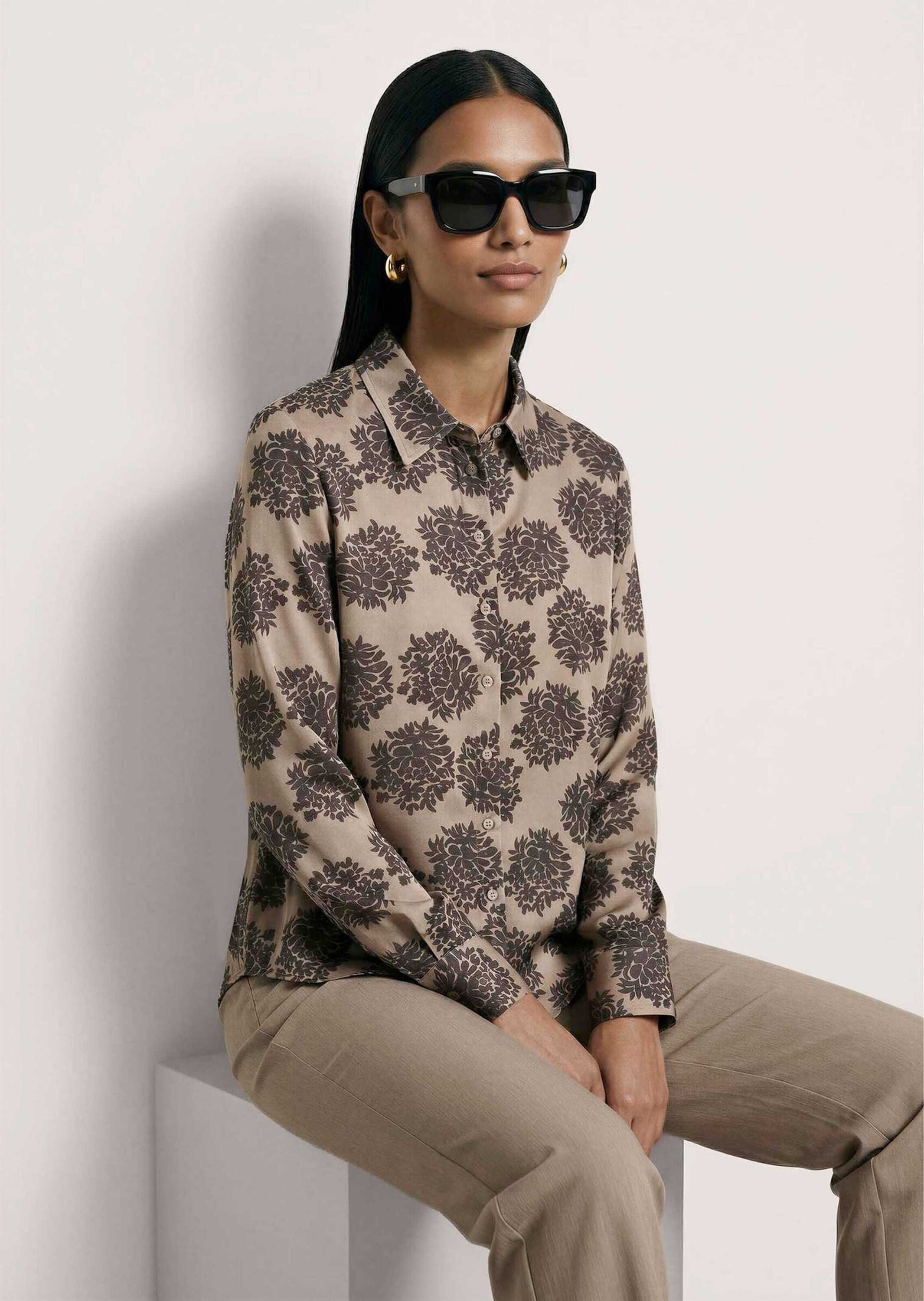 MADELEINE Langarmbluse »Bluse Hemdbluse mit floralem Print«