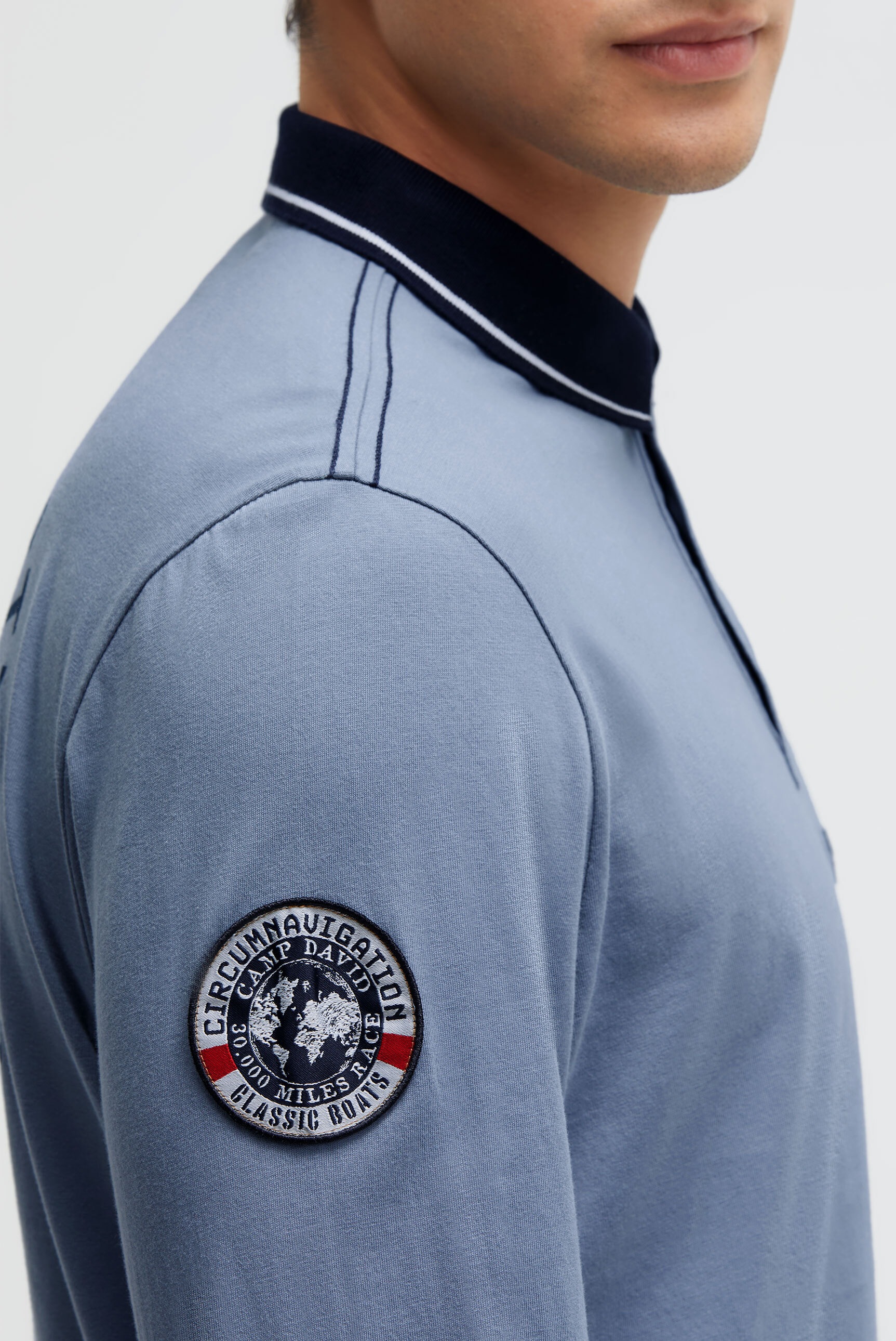 CAMP DAVID Langarm-Poloshirt aus Baumwolle