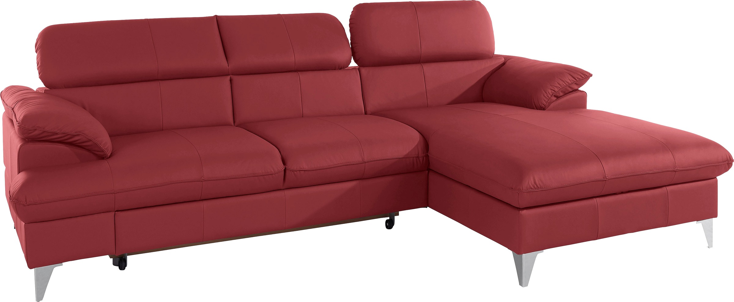 COTTA Polstergarnitur »Caluso L-Form«, (2 tlg.), Set bestehend aus: Ecksofa mit Kopfteilverstellung & Hocker