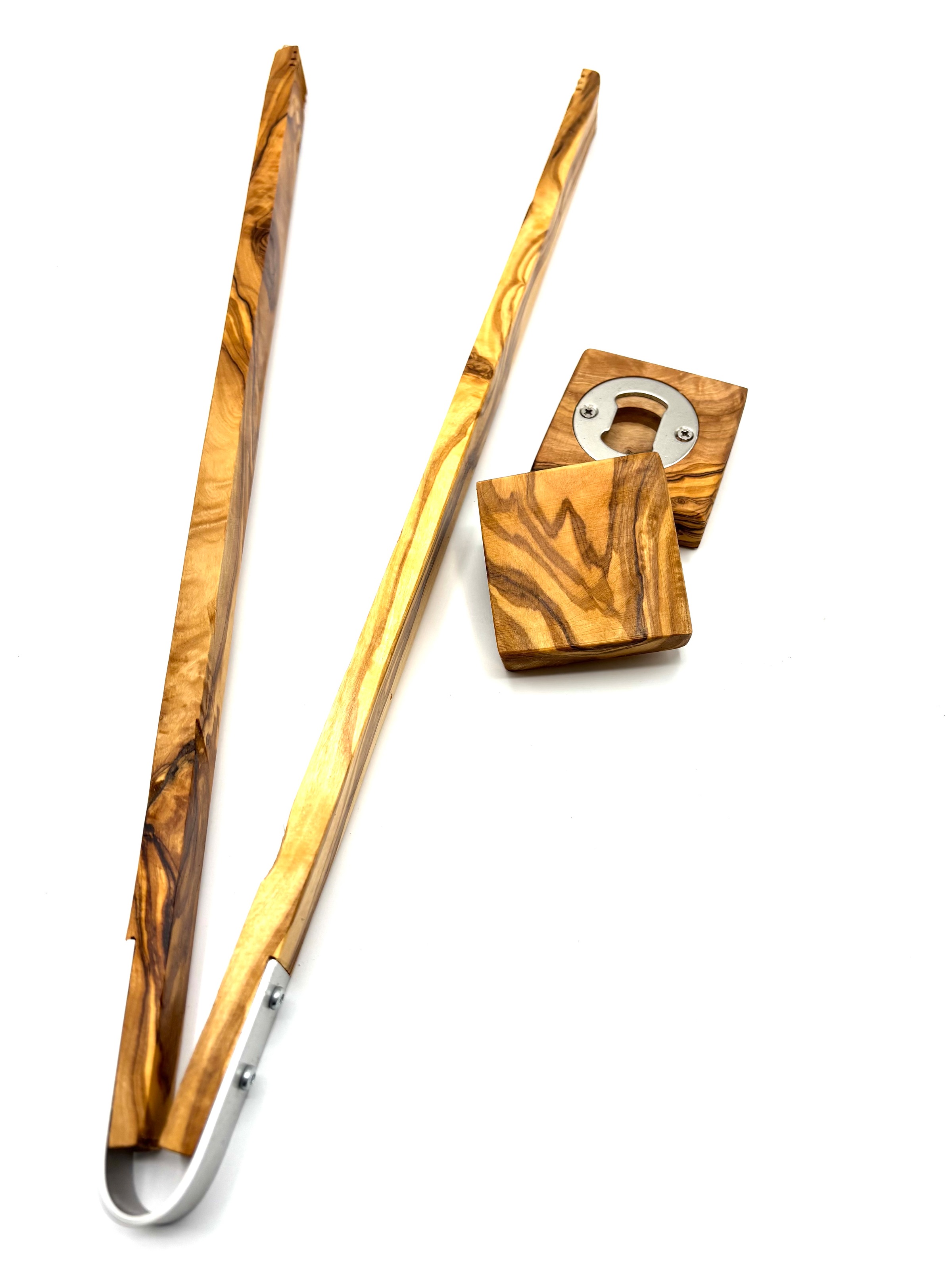 Olivenholz-erleben Grillzange "Grillzange Länge 42 cm plus Flaschenöffner P günstig online kaufen