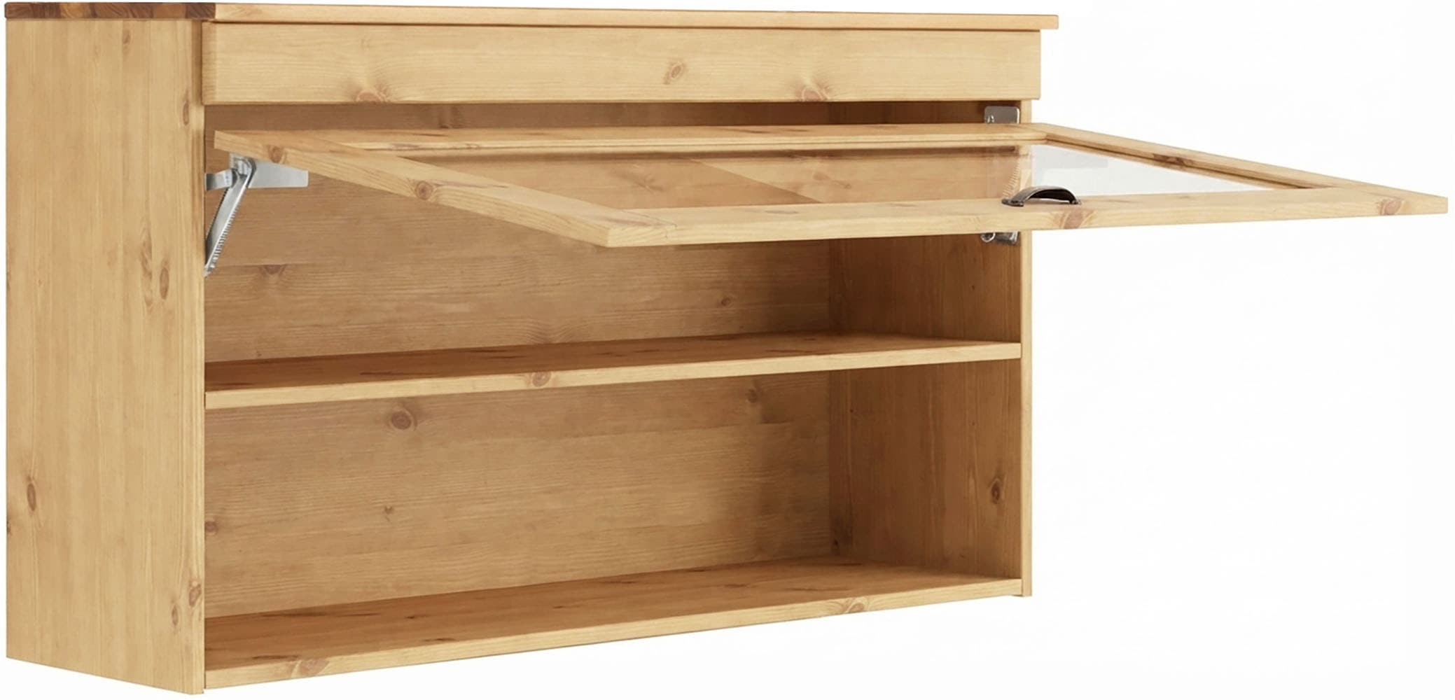 Home affaire Glashängeschrank »Oslo« 100 cm breit, aus Kiefer, 1 Klappe, Metallgriff, Landhaus-Optik