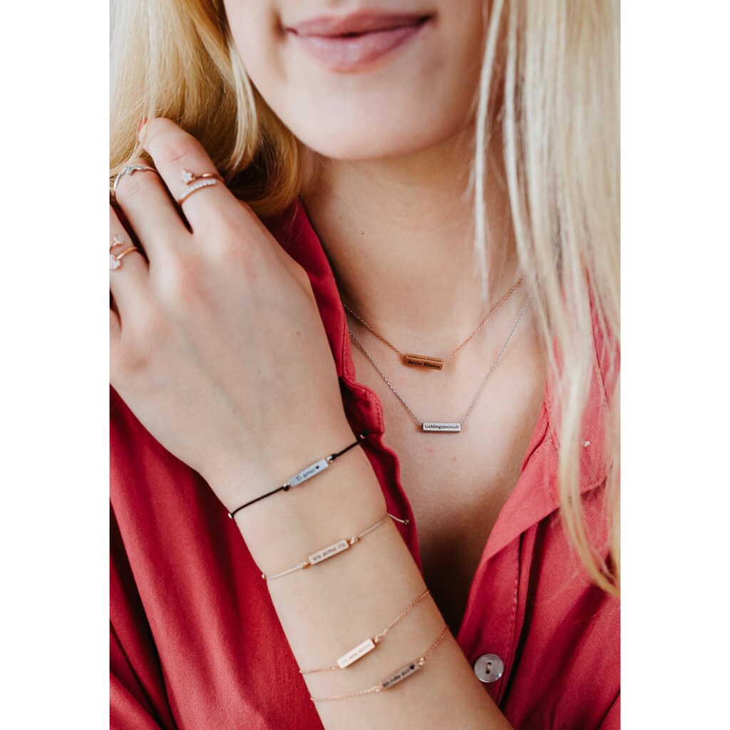 Julie Julsen Armband »CUBE, ROTVERGOLDET, »ICH LIEBE DICH«, JJBR0448.2«