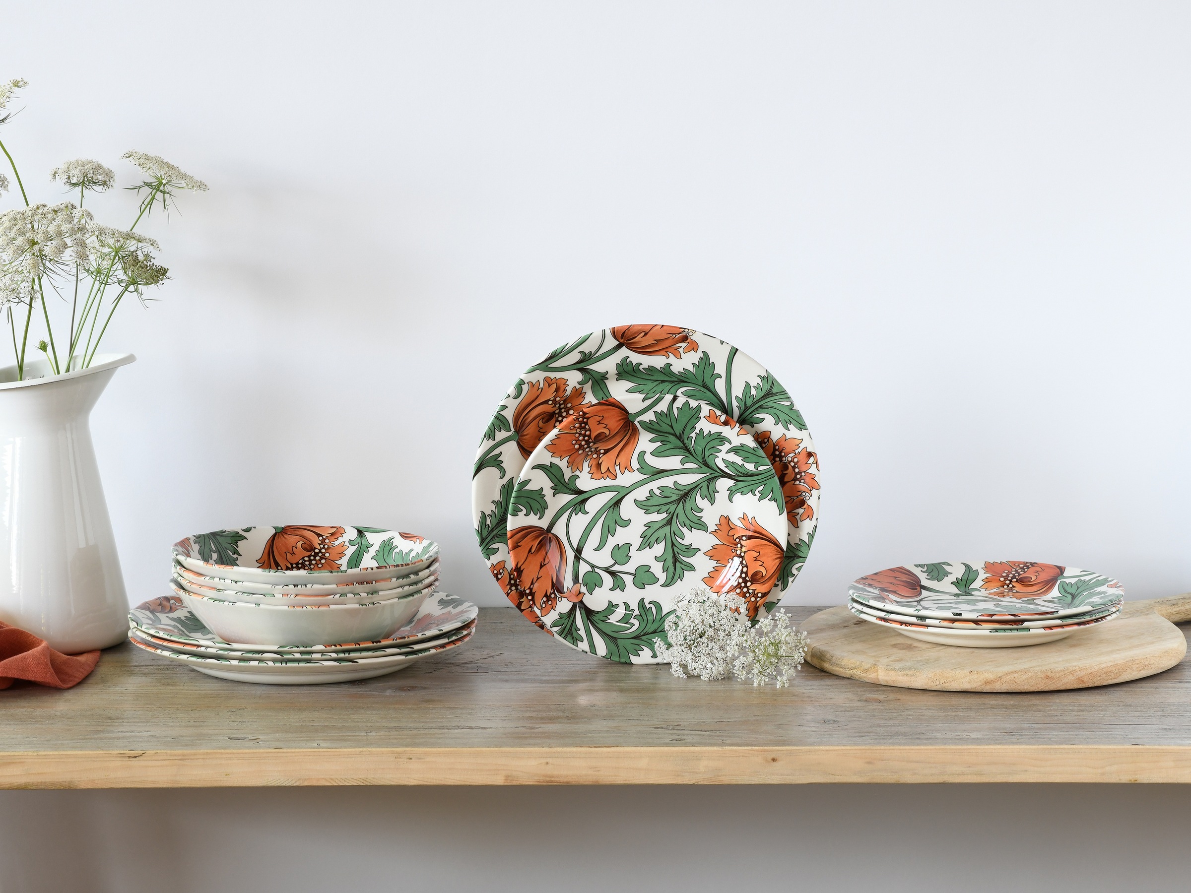CreaTable Teller-Set »Florentina, Tellerset 12-tlg«, (Set, 12 tlg.), Blumendekor