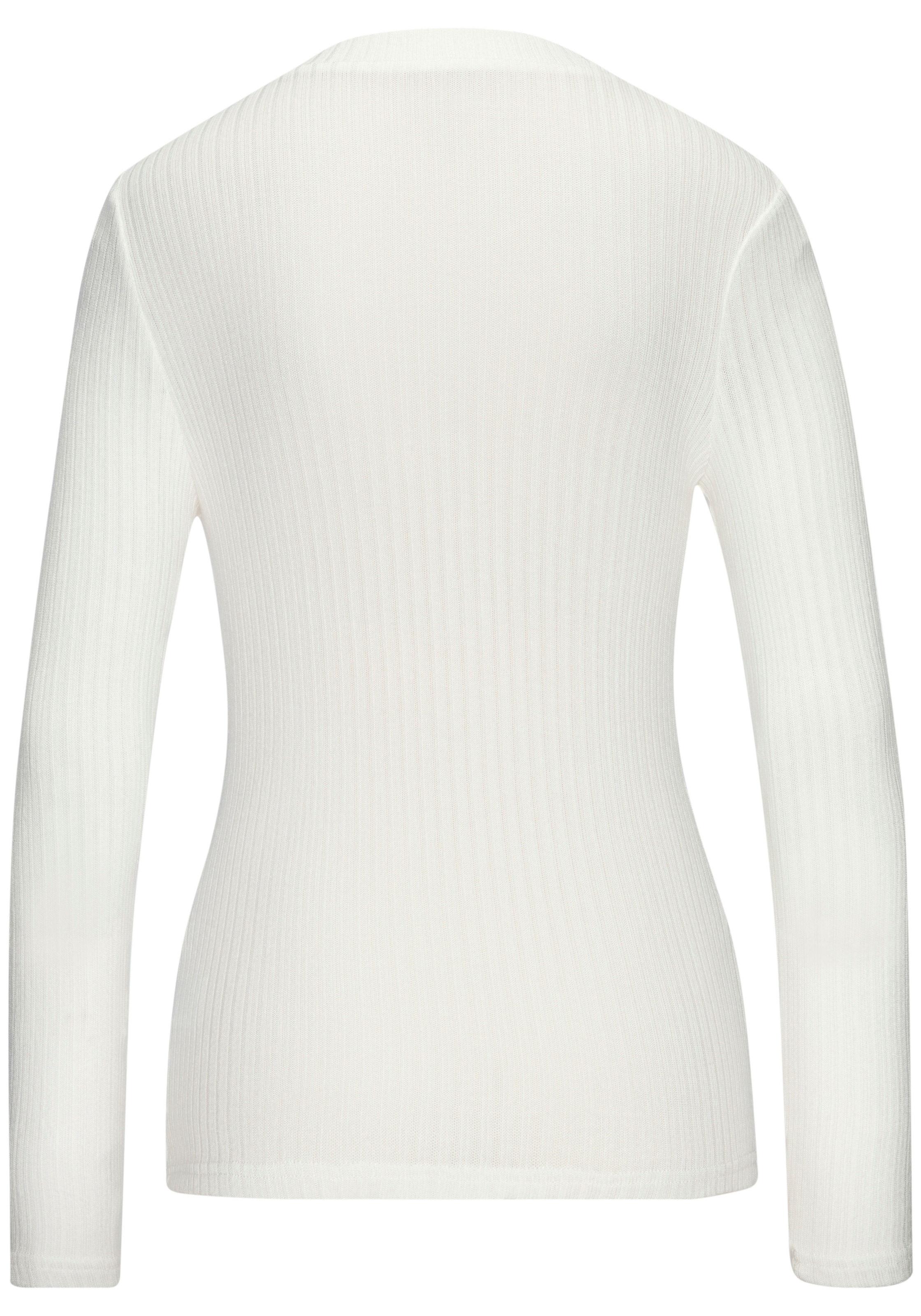 Thumbnail - LASCANA Langarmshirt "mit kurzer Knopfleiste" aus weicher Viskose-Ripp-Qualität