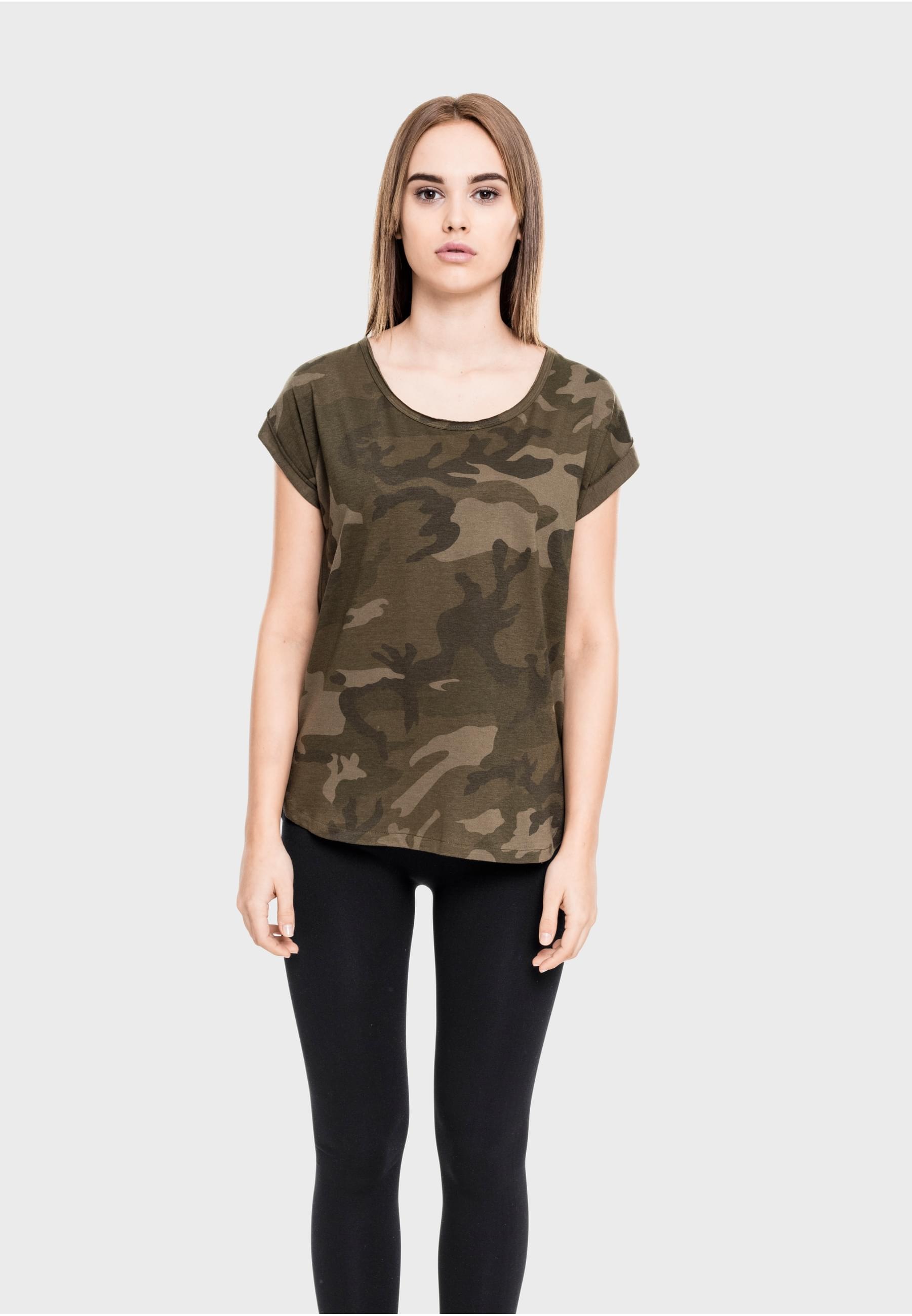 URBAN CLASSICS T-Shirt »Urban Classics Damen Ladies Camo Back Shaped Tee« 1 Stk.