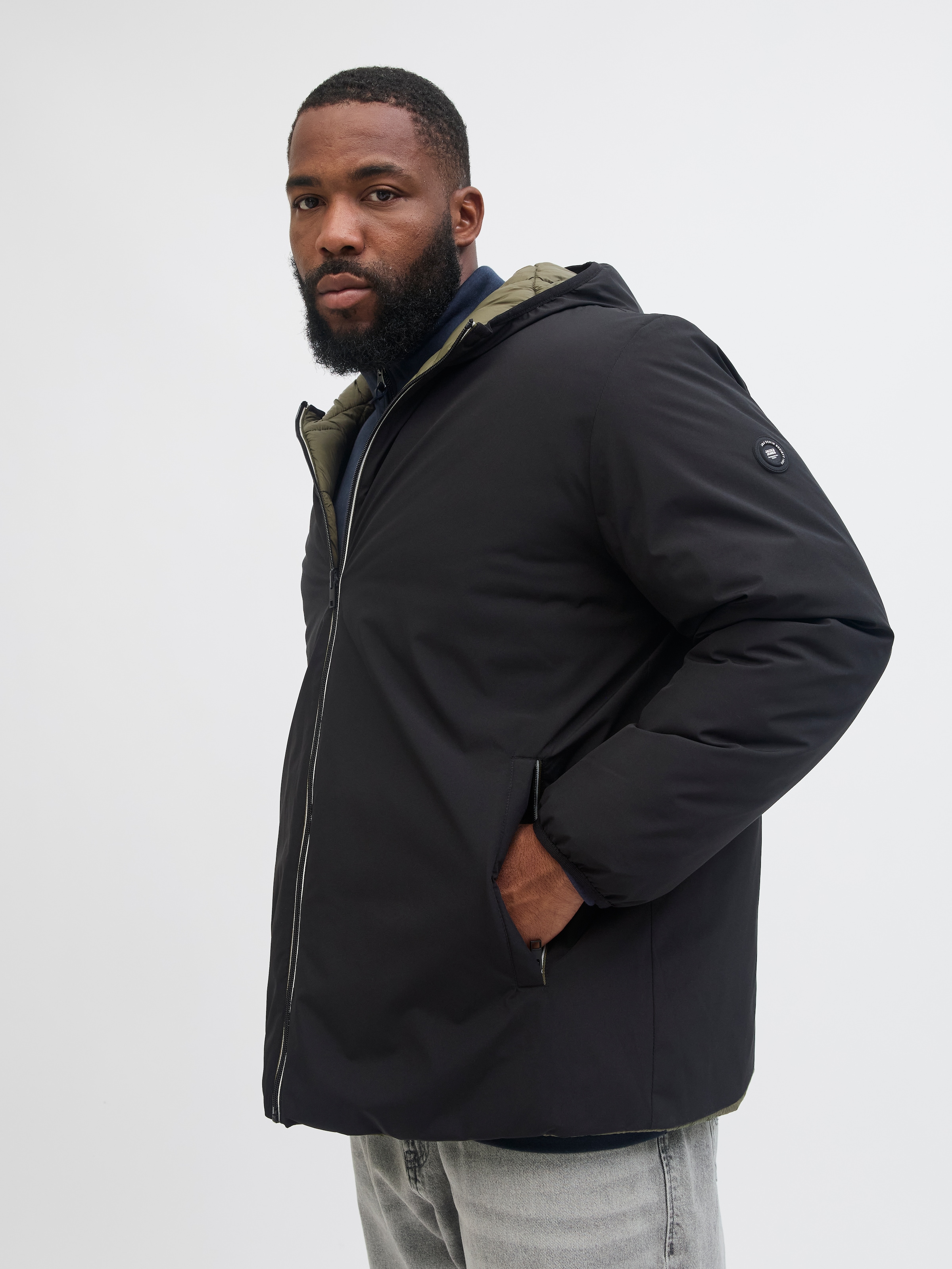 Jack & Jones PlusSize Outdoorjacke »JJEBROOK REVERSIBLE JACKET SN PLS«, mit Kapuze