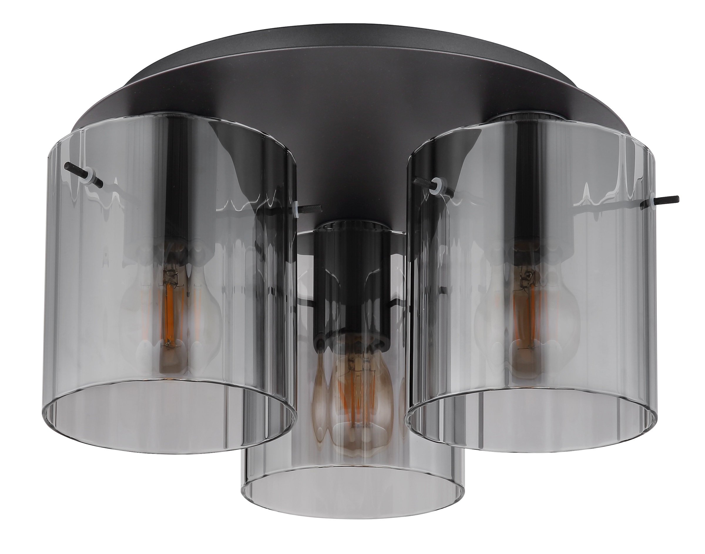 GLOBO LIGHTING Deckenleuchte »TULIVAR«, Leuchtmittel E27 | ohne Leuchtmittel, Deckenlampe/Glas rauchfarben/Gläser mit Rillen/Wohnbereich