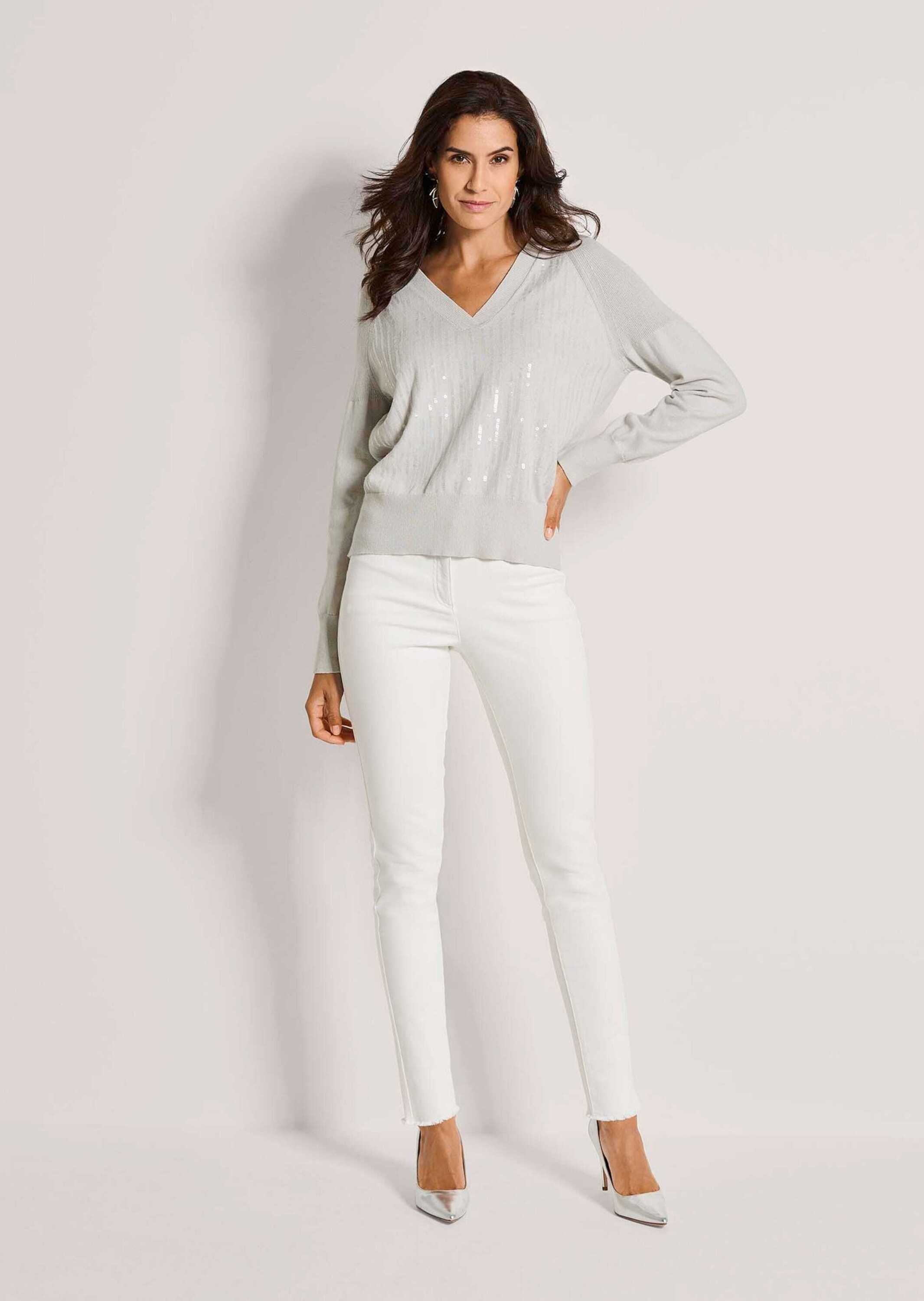 MADELEINE Longpullover "Feinstrickpullover Baumwollpullover mit Pailletten" günstig online kaufen