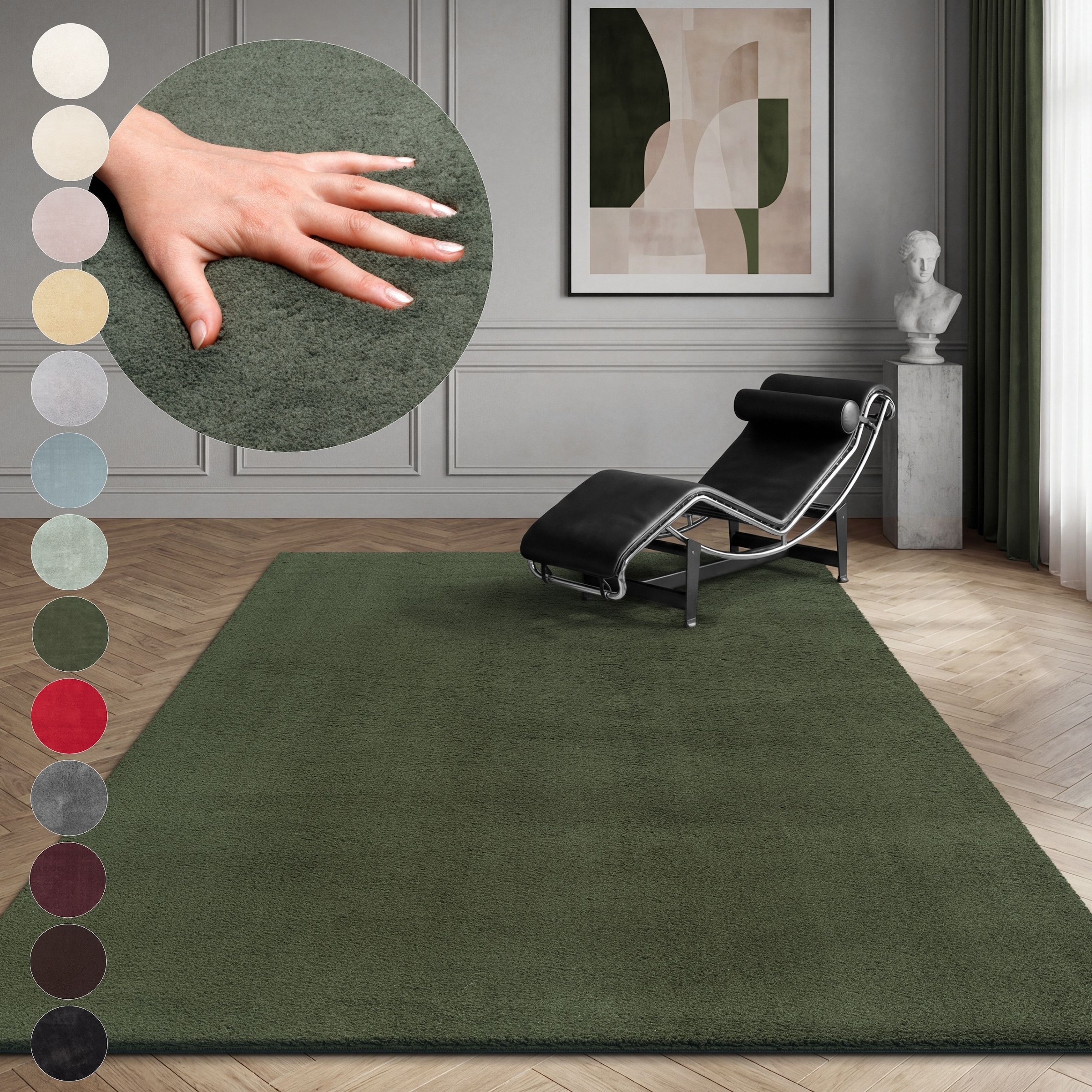 OTTO home Teppich "Arabell, Kunstfellteppich, Felloptik, waschbar," rechteckig 16 mm Höhe flauschig, kuschelig, Anti-Rutsch-Unterseite, Wohnzimmer, Schlafzimmer