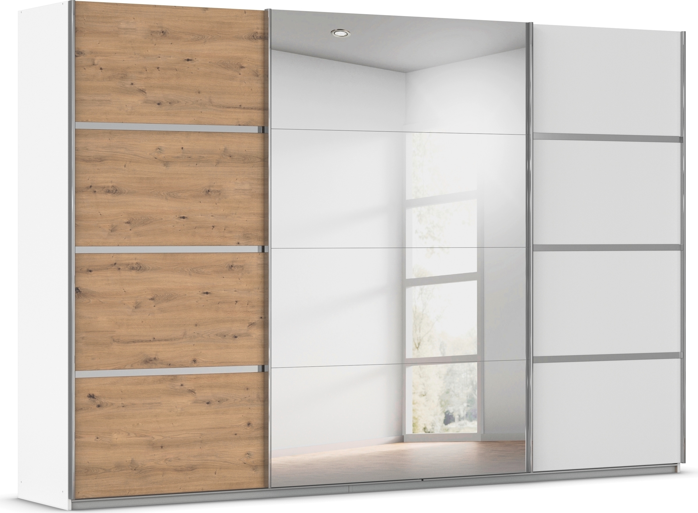 OTTO home Kleiderschrank "Mehrzweckschrank Aktenschrank Möbel Mietswohnung Schlafzimmer AVOLA" 3 verschiedene Ausstattungen BASIC/CLASSIC/PREMIUM (inkl. SOFT-CLOSE), mit eleganten Zierleisten in Chrom, Schwarz oder Weiß MADE IN GERMANY