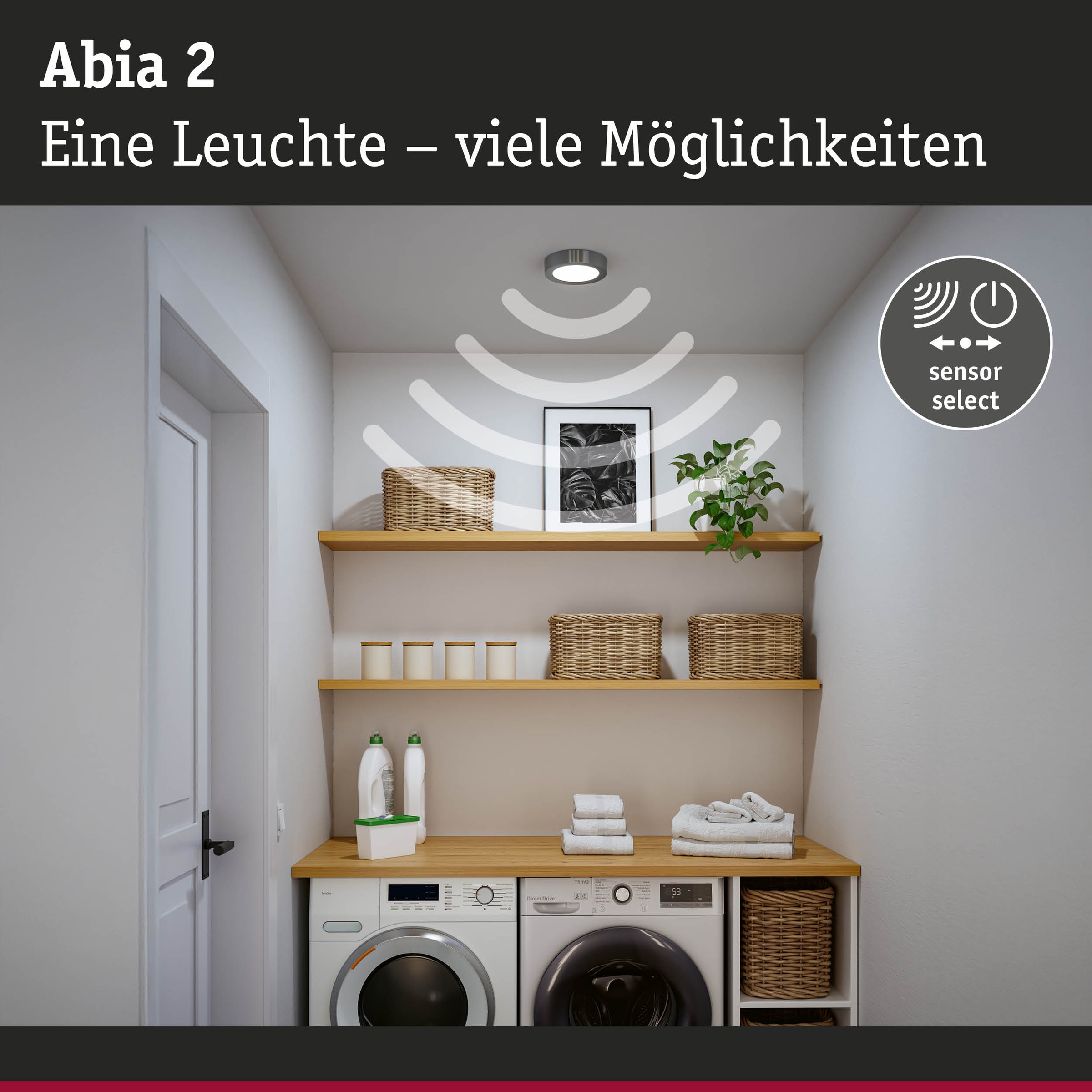 Paulmann LED Panel »Abia 2 WhiteSelect Sensor« LED-Modul 1 Stk. Farbwechsler Dämmerungsgesteuerter Bewegungsmelder (HF)