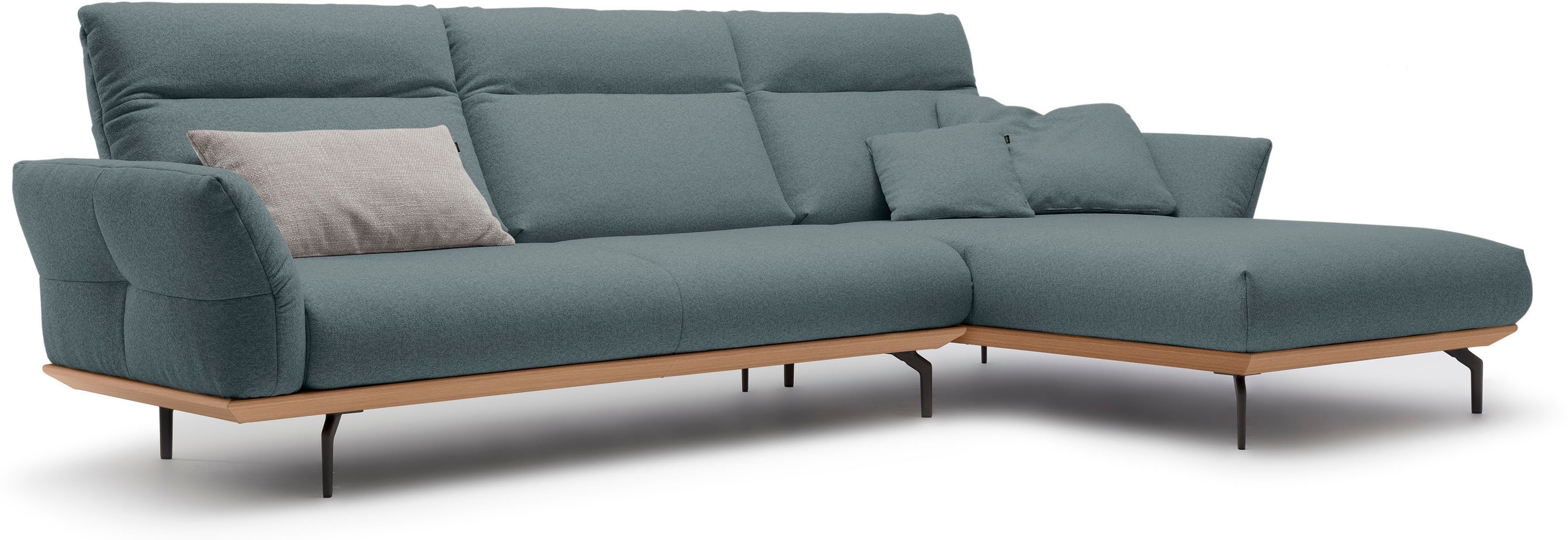 Creation BY ROLF BENZ Ecksofa "CR.460" Sockel in Eiche, Winkelfüße in Umbra günstig online kaufen