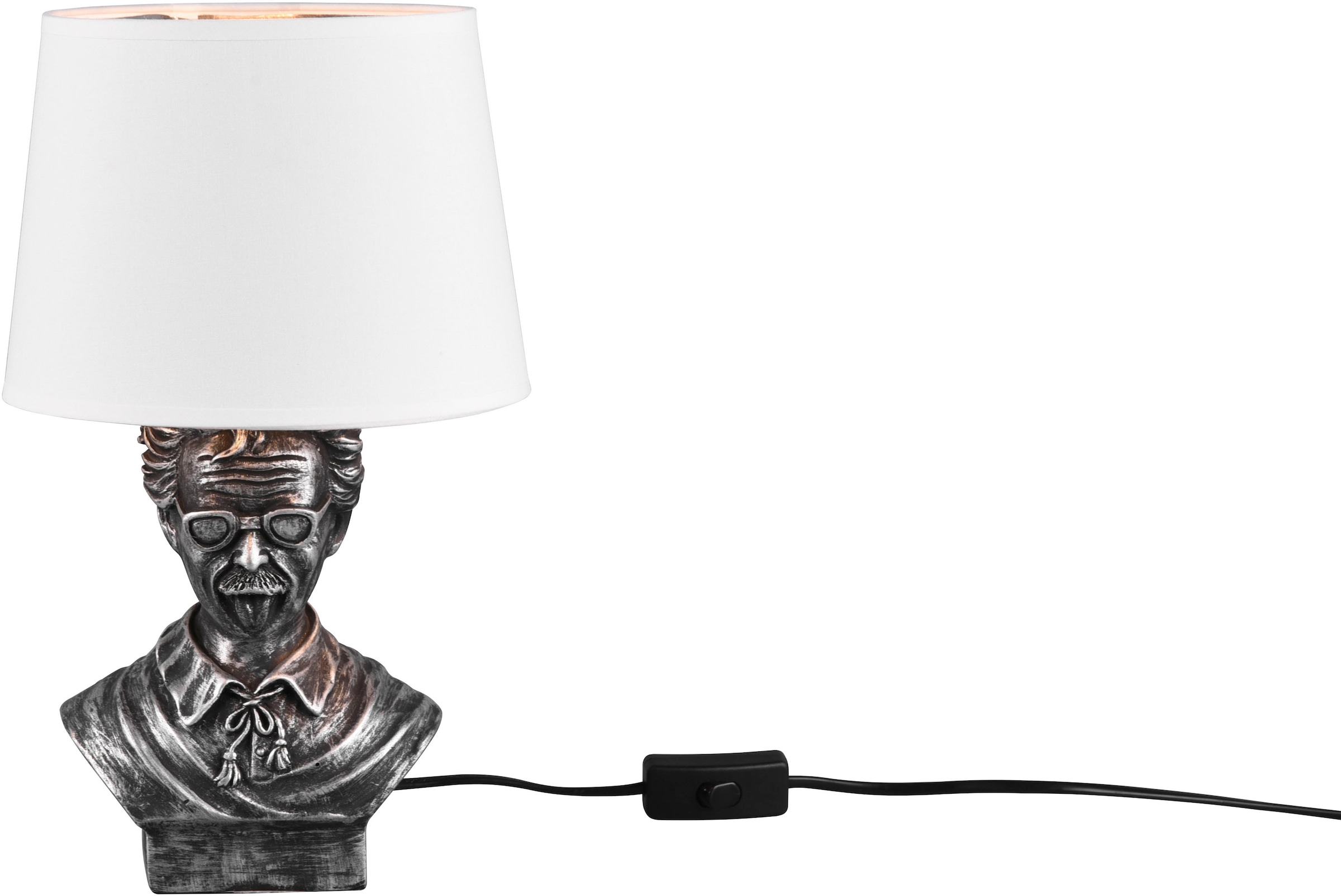 Schreibtischlampe 1 Büste Design silber&weiß - »Albert«, flammig-flammig, BAUR Schirm | Schalter Leuchten Höhe Tischleuchte Kopf TRIO 36cm