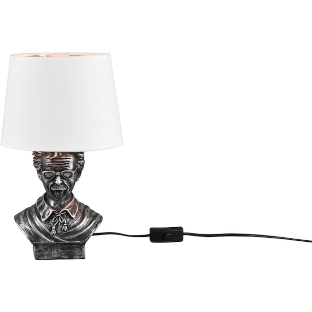 TRIO Leuchten Schreibtischlampe »Albert«, 1 flammig-flammig, Tischleuchte  Design Büste Kopf - Schirm silber&weiß Höhe 36cm Schalter | BAUR