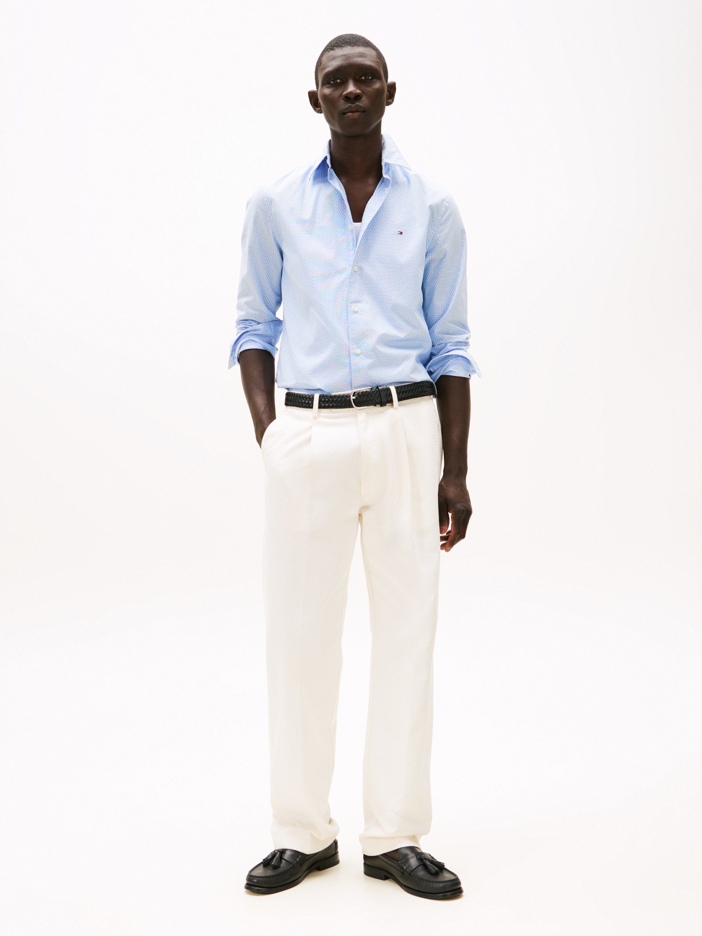 Tommy Hilfiger Langarmhemd "FLEX POPLIN MINI PRINT Regular Fit SHIRT" regul günstig online kaufen