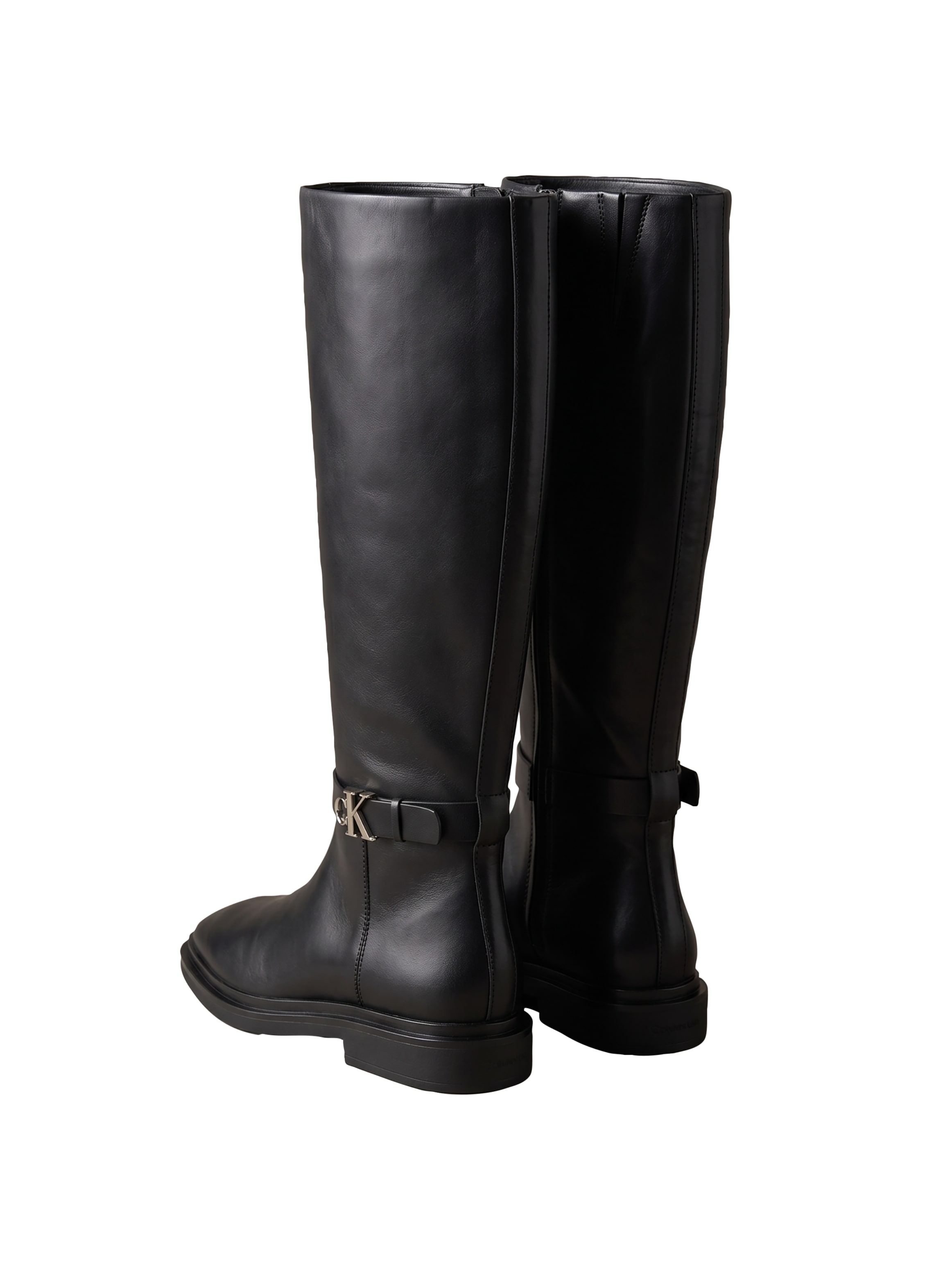 Calvin Klein Stiefel »SQUARE HIGH BOOT LTH MG HDW«  Langschaftstiefel mit CK-Schmucklogo