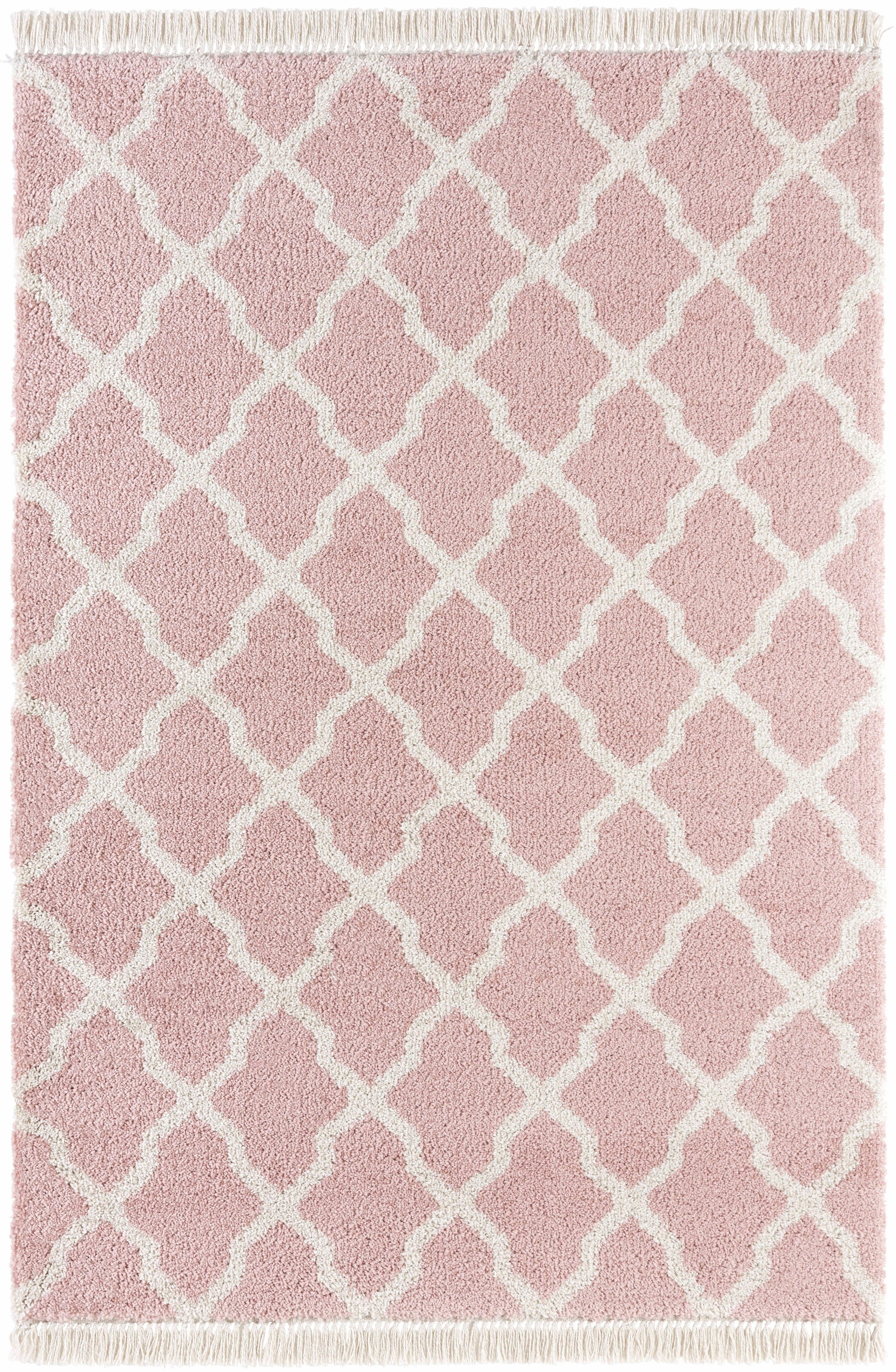 HANSE Home Hochflor-Teppich »Pearl«, rechteckig, 35 mm Höhe, Pastellfarben mit Fransen, Grafisches Design, Robust, Pflegeleicht