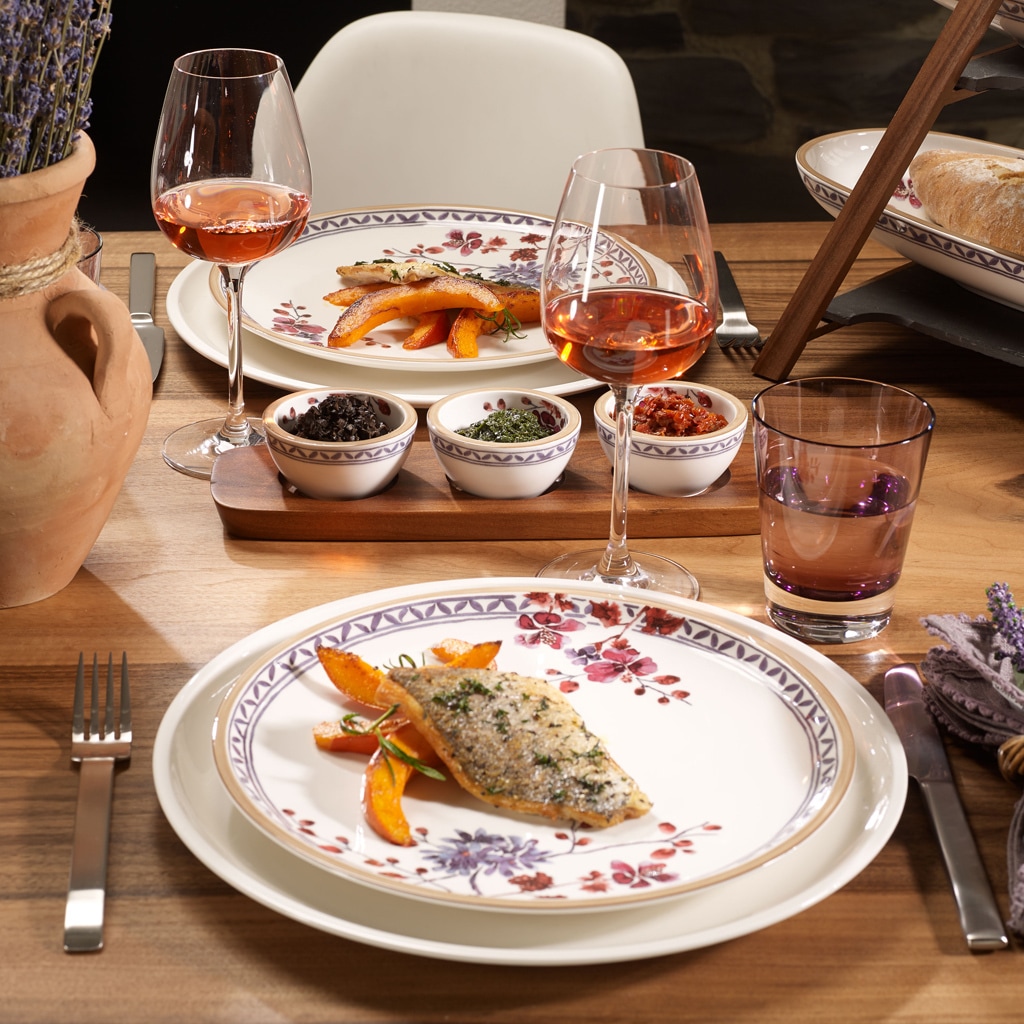 Villeroy & Boch Speiseteller »Speiseteller Artesano Provençal Lavendel ø 26,9 cm 6er Set bunt«