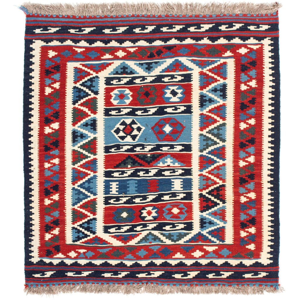 morgenland Wollteppich »Kelim - Oriental quadratisch - 104 x 99 cm - mehrfarbig«, quadratisch