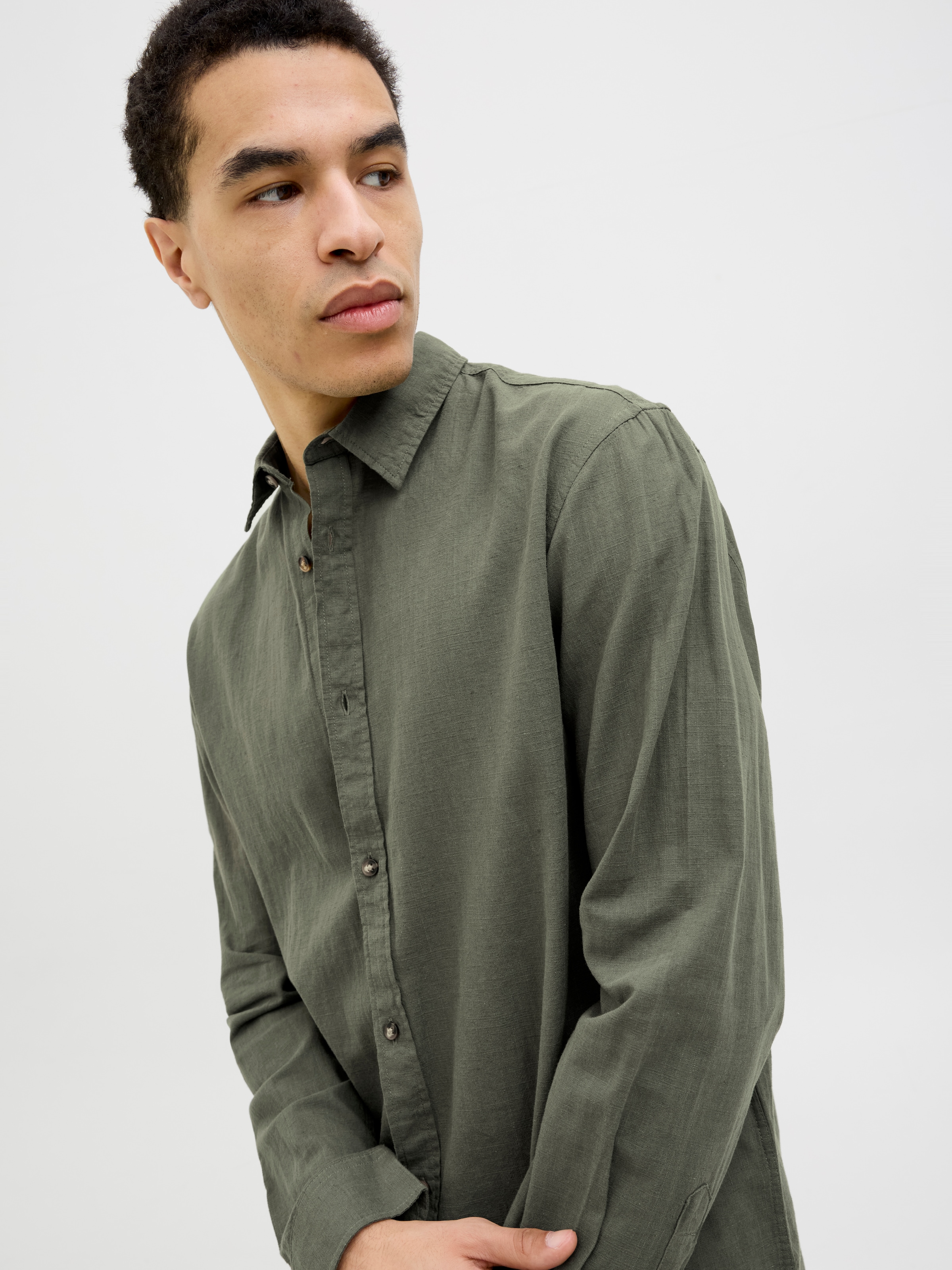 Jack & Jones Langarmhemd »JJESUMMER SHIRT LS SN«, mit Hemdkragen