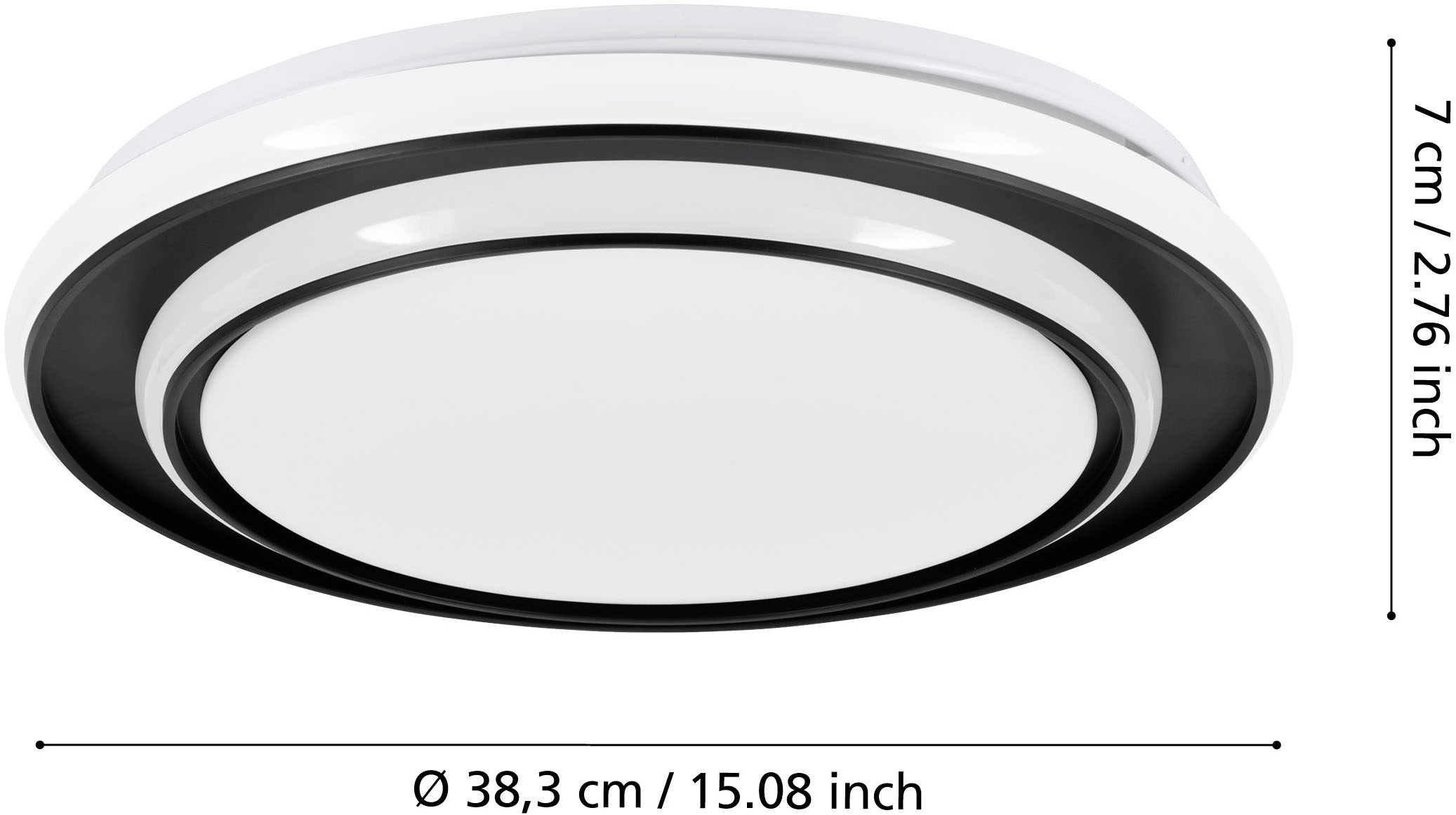 EGLO LED Deckenleuchte »MOSCHETTA Deckenlampe - Stahl - LED - 24W - IP20« LED-Modul 1 Stk. Kaltweiß | Neutralweiß | Warmweiß Wohzimmerlampe, Esszimmerlampe, Flur, Schlafzimmer, H7 x Ø40 cm