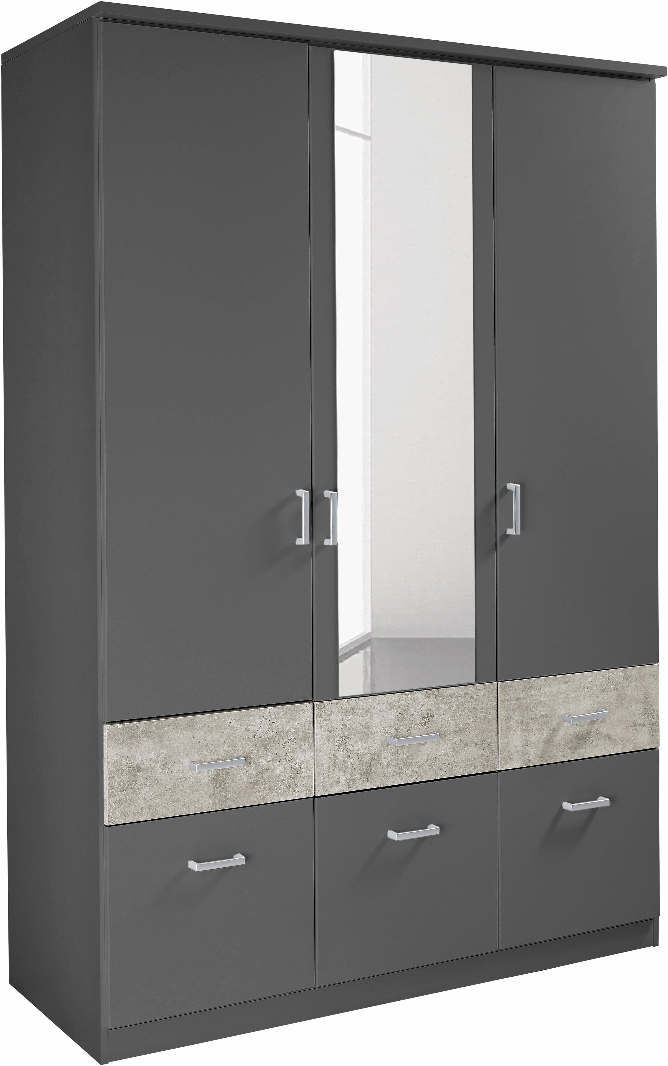 rauch Kleiderschrank "Kleiderschrank Schrank Garderobe deckenhoher Schrank BREMEN" optional mit Spiegel, Breiten: 91/136/181 cm, Höhe: 199 cm, in vielen Farbvariationen, inkl. Kranzblende MADE IN GERMANY