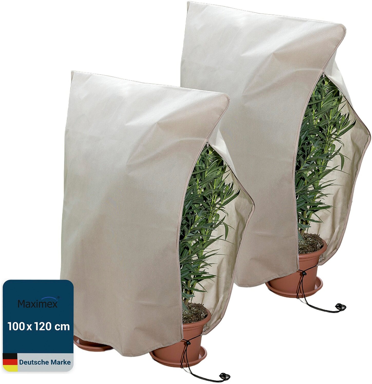 Maximex Winterschutzhaube »Pflanzenschutz-Vlies, 100x120 cm« reißfestes Vlies, mit Reißverschluss und Zugband, BxH: 100x120 cm