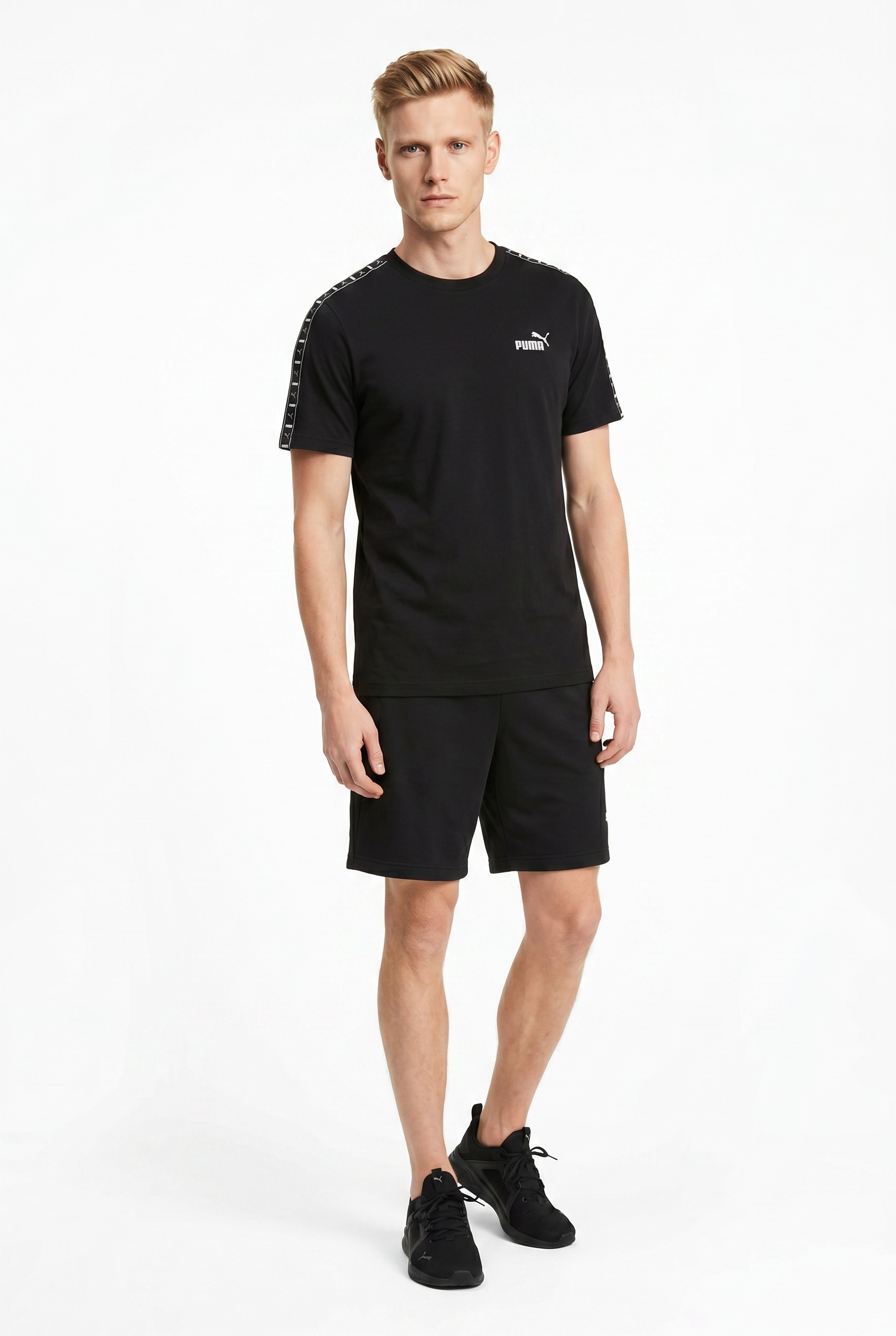 PUMA T-Shirt »ESS TAPE TEE« sportlicher Stil, Kurzarm, aus Baumwolle