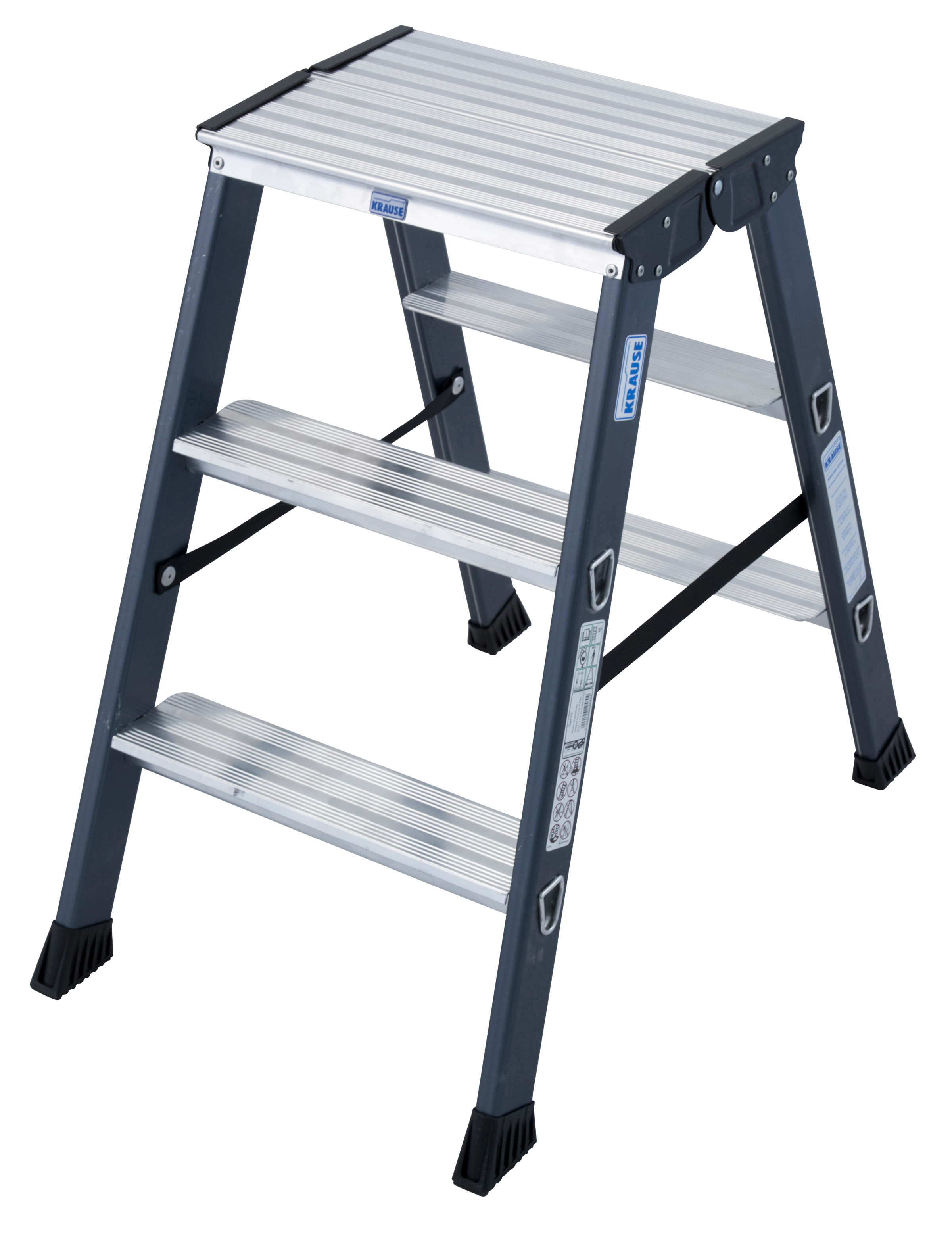 KRAUSE Doppelleiter »SePro D«, Alu eloxiert, 2x3 Stufen, Arbeitshöe ca. 220 cm