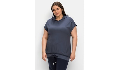 Sheego T-Shirt Größen«, bestellen BAUR »Große in mit Jacquard-Optik, für Bindeband 