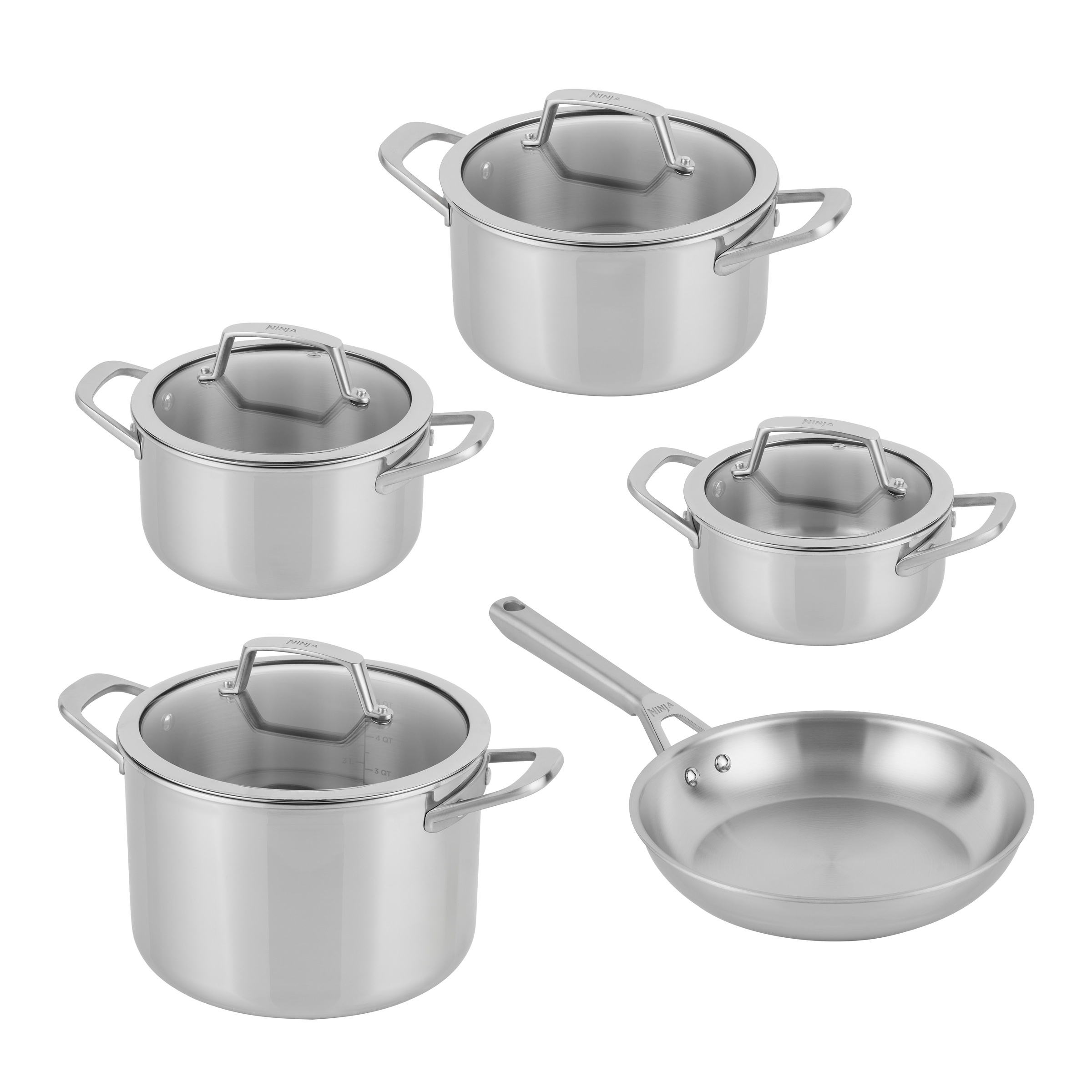 NINJA Topf-Set "Ninja EverClad 5-teiliges Set aus Edelstahl C95000DE" Set, günstig online kaufen