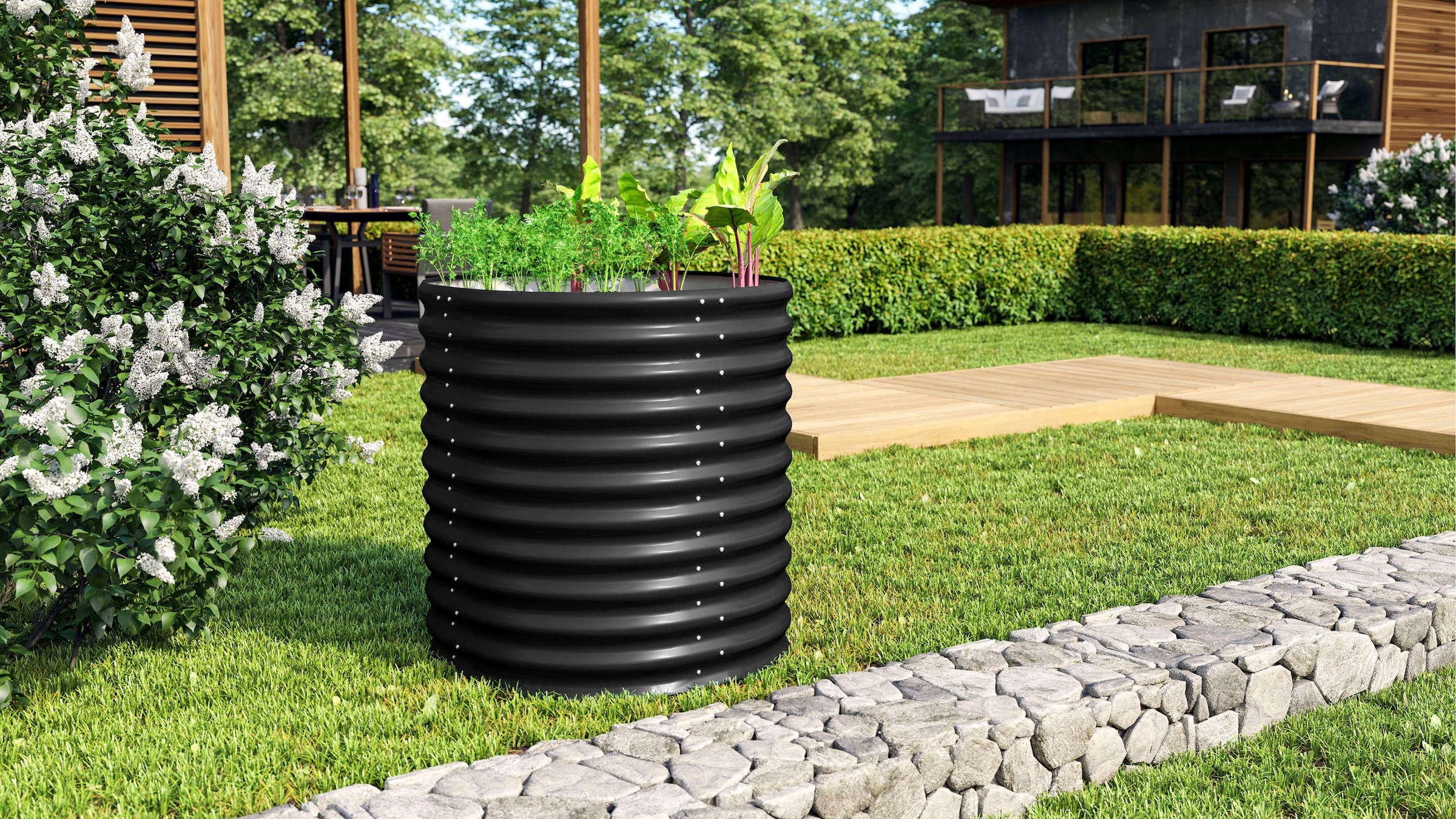 Vitavia Hochbeet »Terra Rund 858« BxTxH: 82x82x86 cm, schwarz