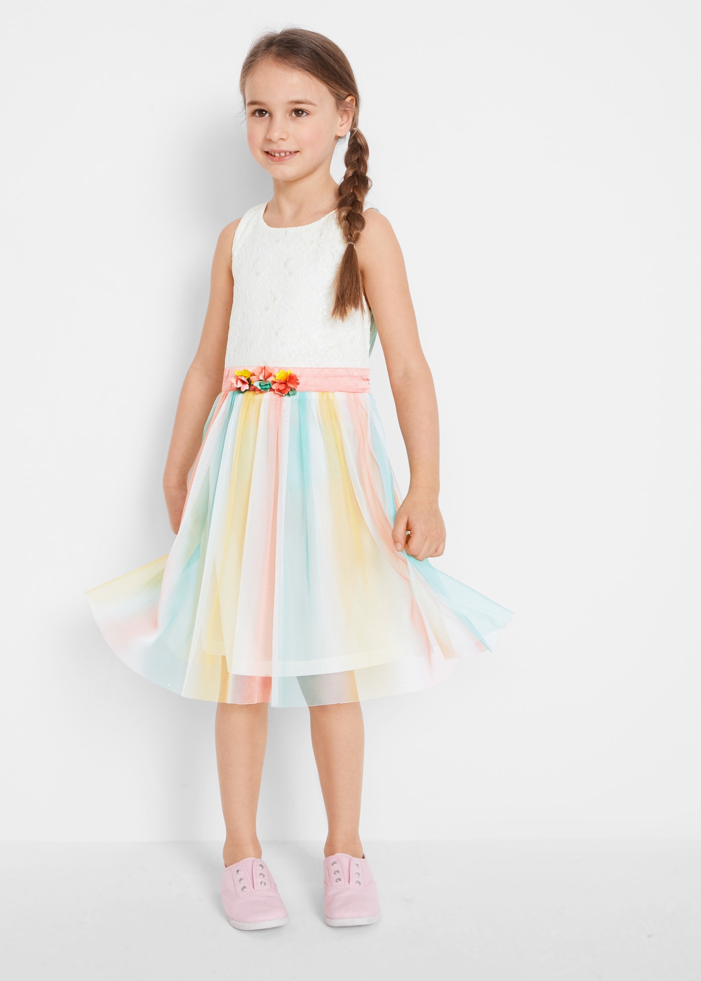 bonprix Midikleid festlicher Stil, Spitzenoberteil, mit Binde-Schleife am Rücken