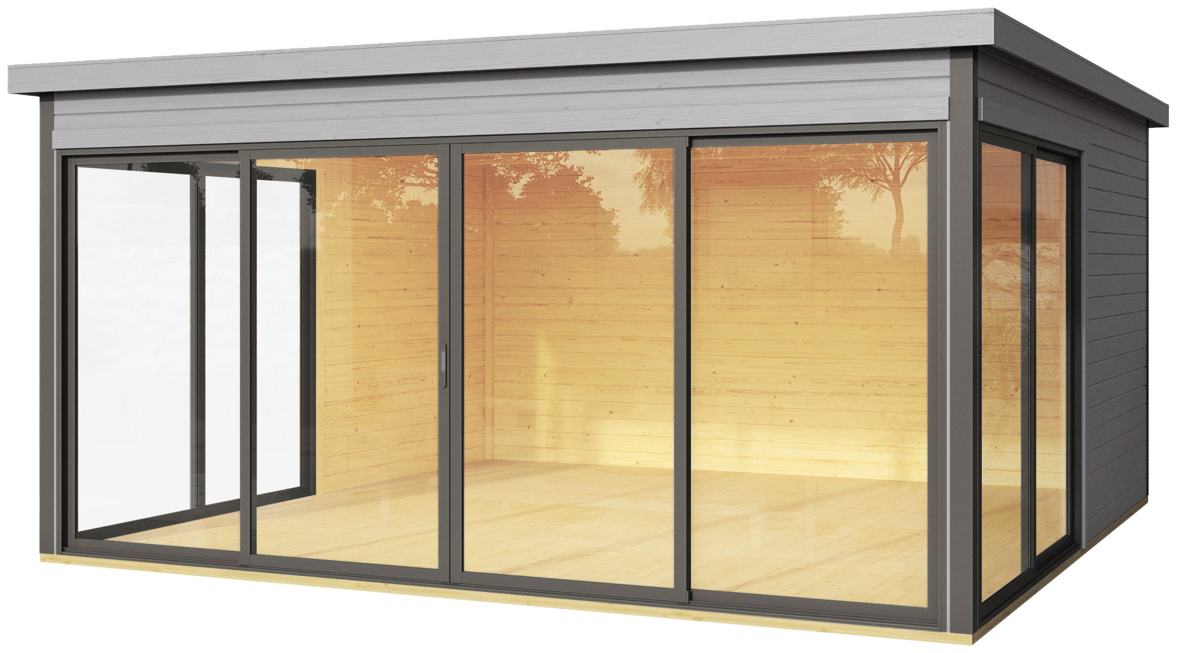 LASITA MAJA Gartenhaus "DOMEO 5 LICHTGRAU/ANTHRAZIT" Fundamentmass 4180 x 4 günstig online kaufen