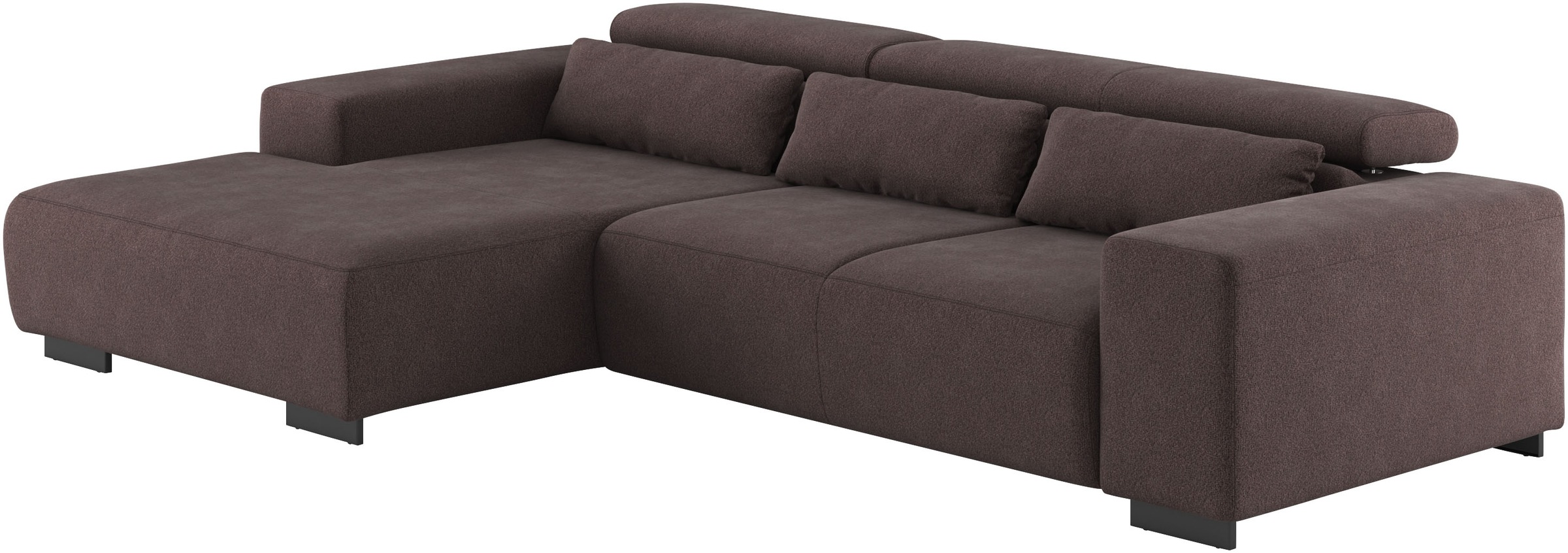 COTTA Ecksofa »Side L-Form, mit Kopfteilverstellung & 3 Nierenkissen«, optional motorische Sitztiefenverstellung