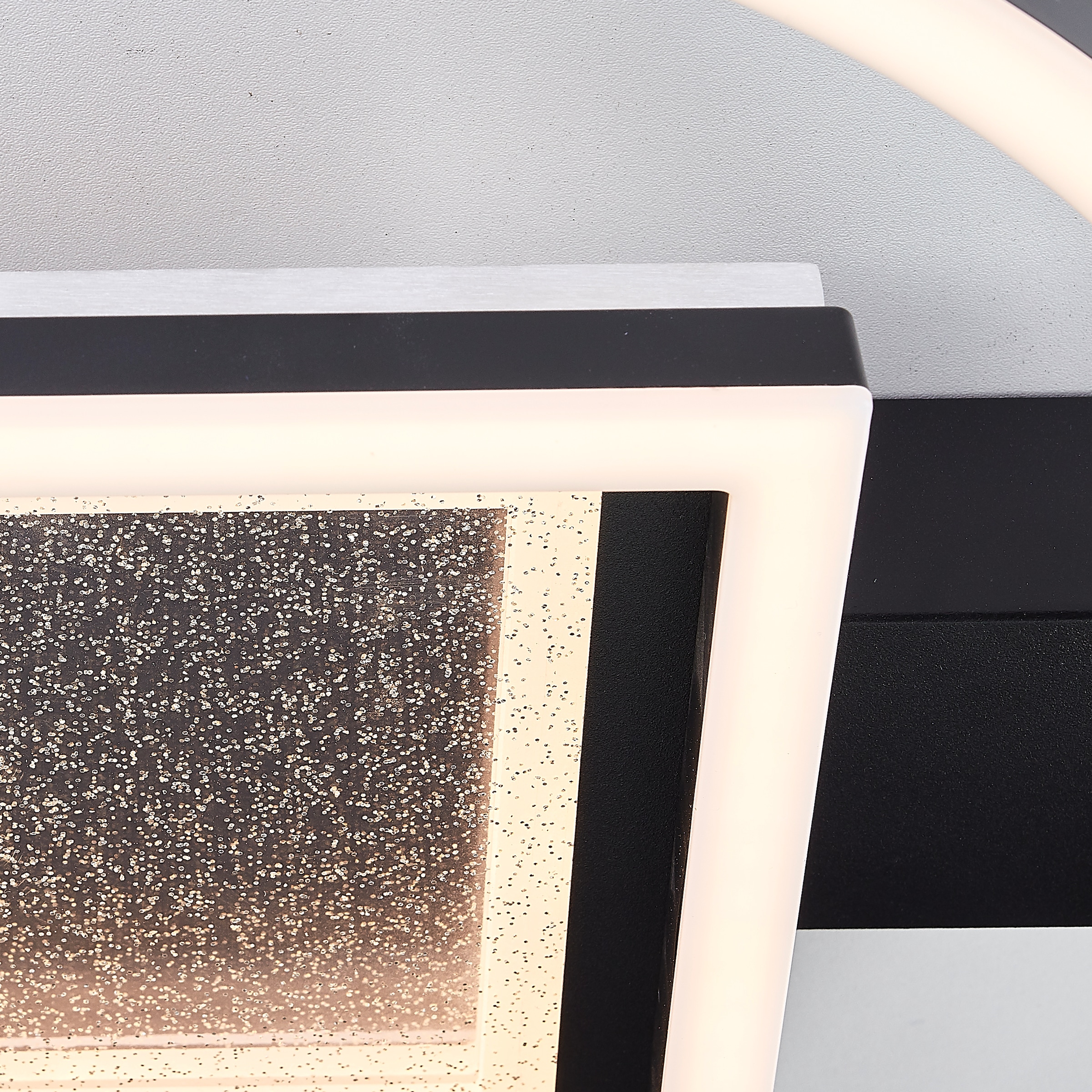BreLight LED Deckenleuchte »Queens«, 37 x 37 cm, 3500 lm, 3000 K, Glitzereffekt, schwarz