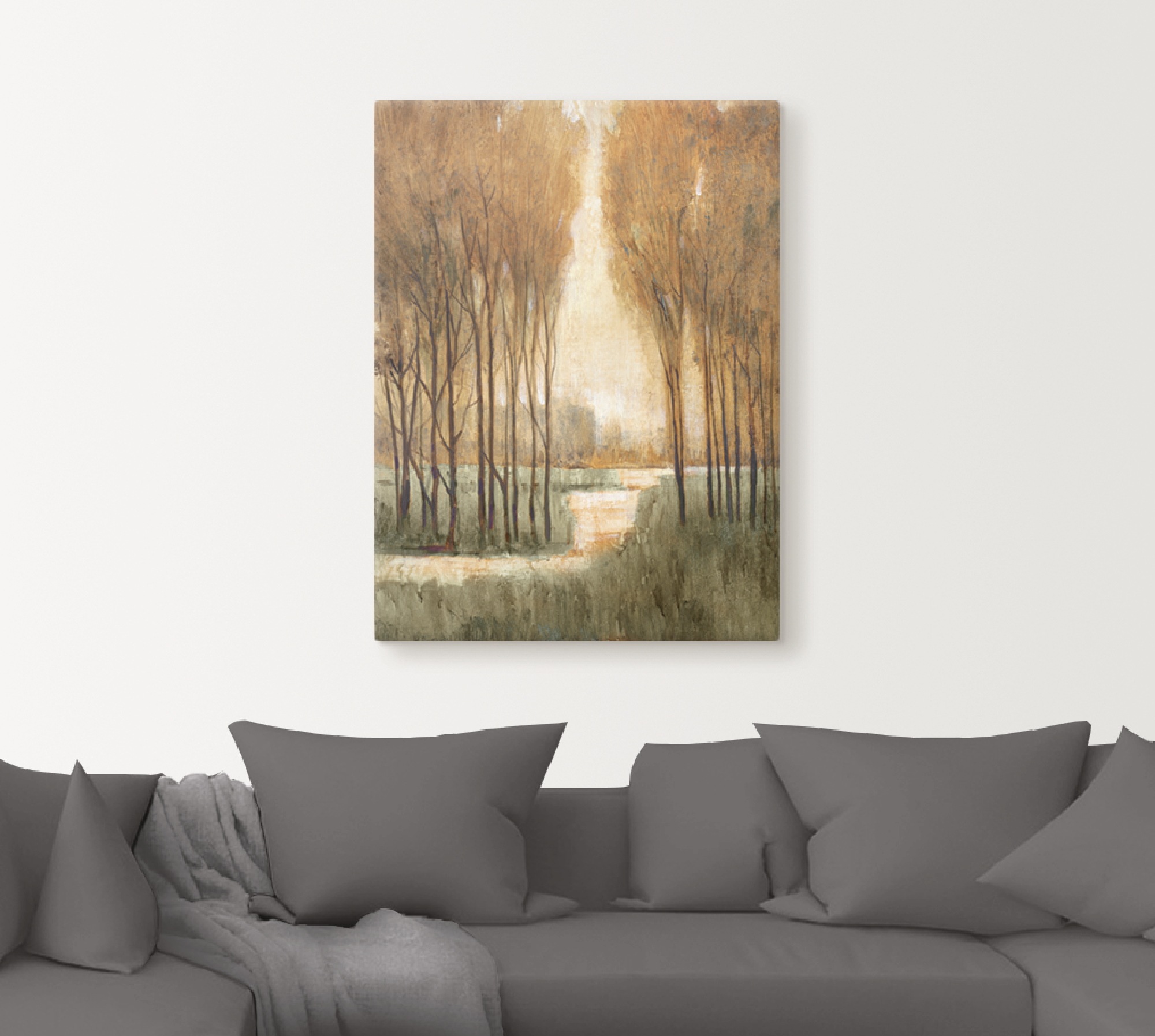 Artland Leinwandbild »Goldener Wald I«, Wald, (1 St.), auf Keilrahmen gespannt